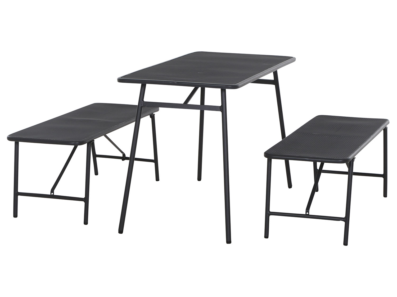 Siena Garden Zestaw mebli balkonowych Palma, 3 elementy 2 ławki + stolik