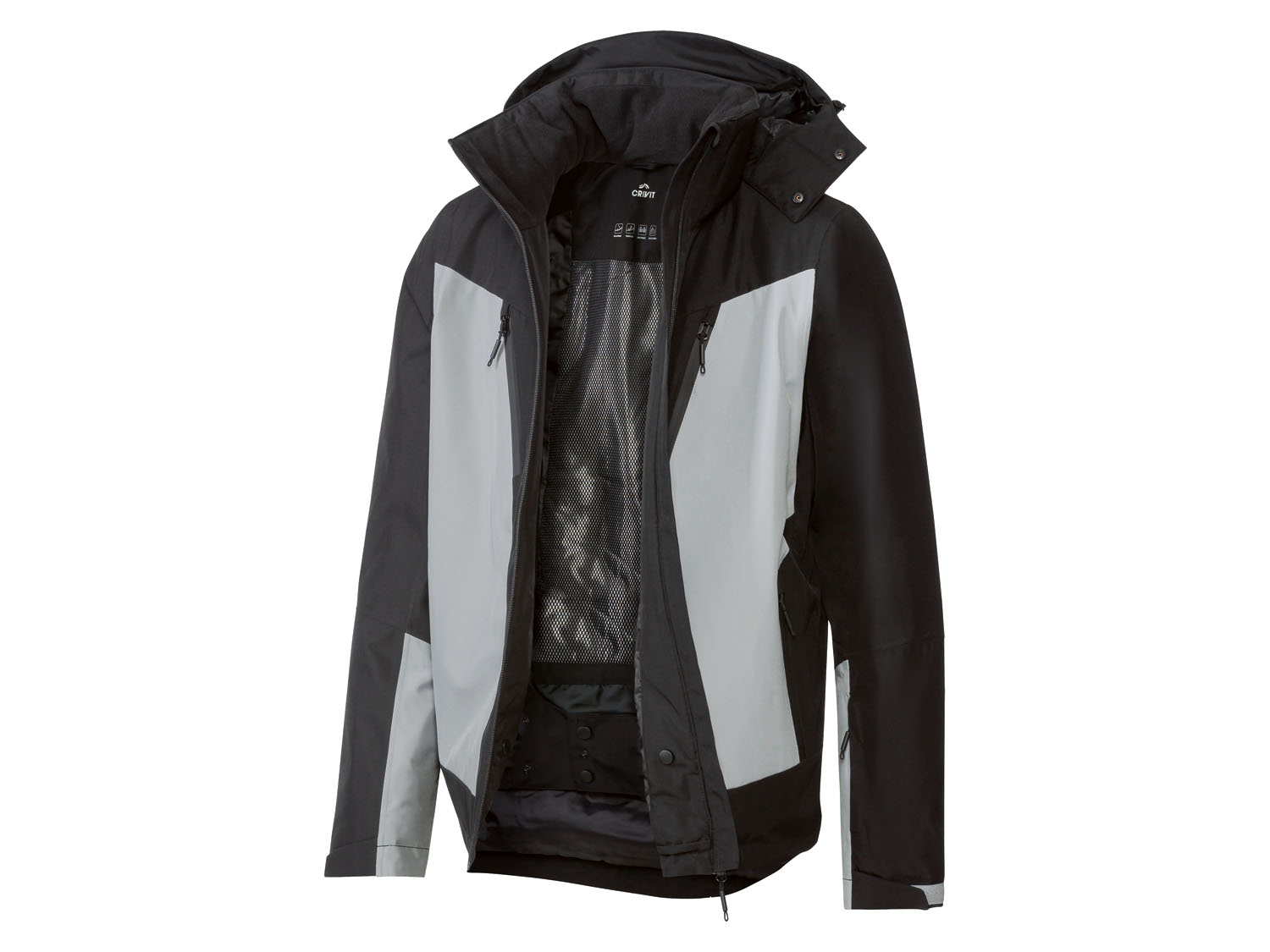 Crivit Kurtka narciarska męska Czarny, Xl56/58