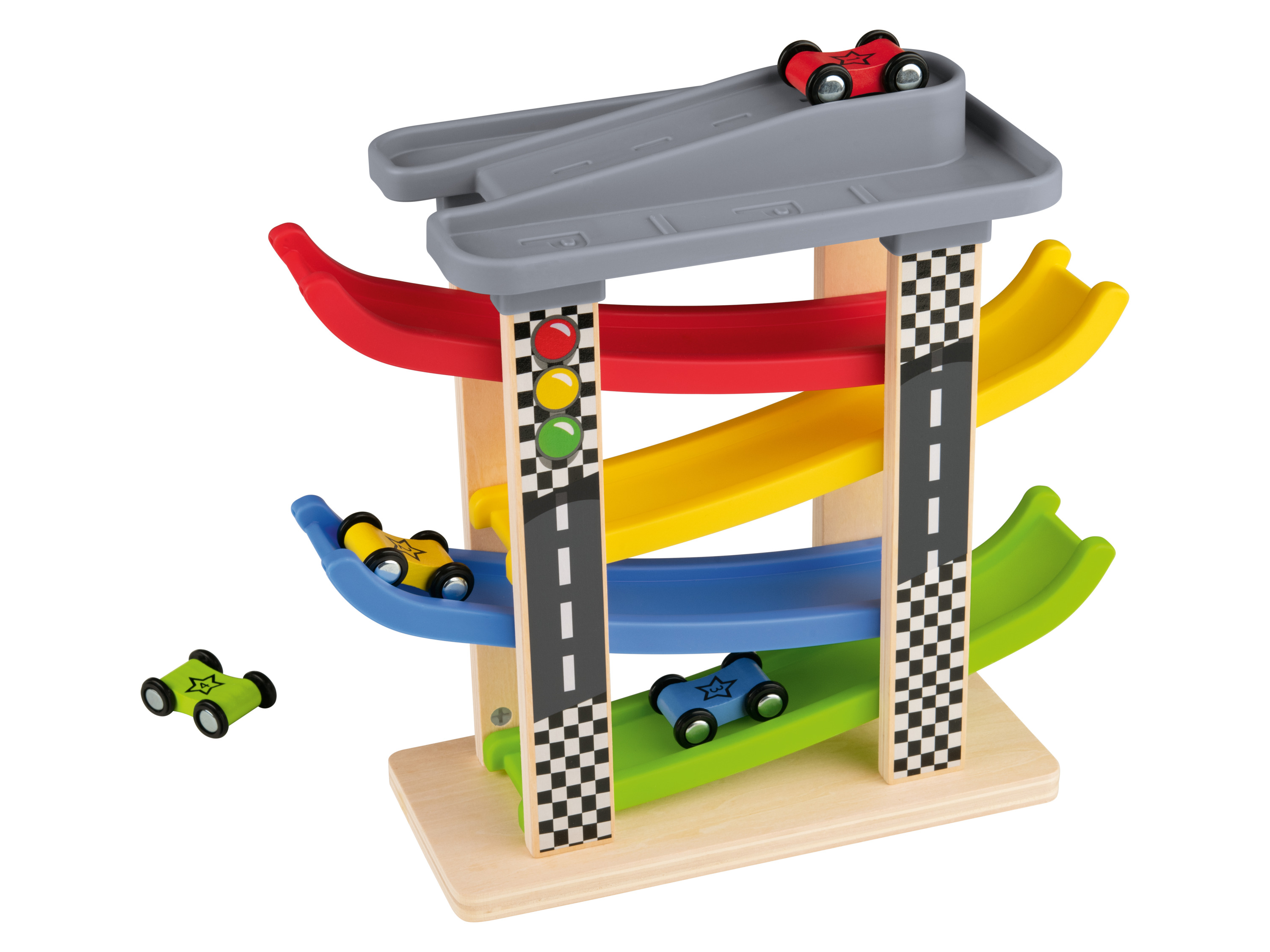 lupilu Drewniana zabawka motoryczna Wieża wyścigowa