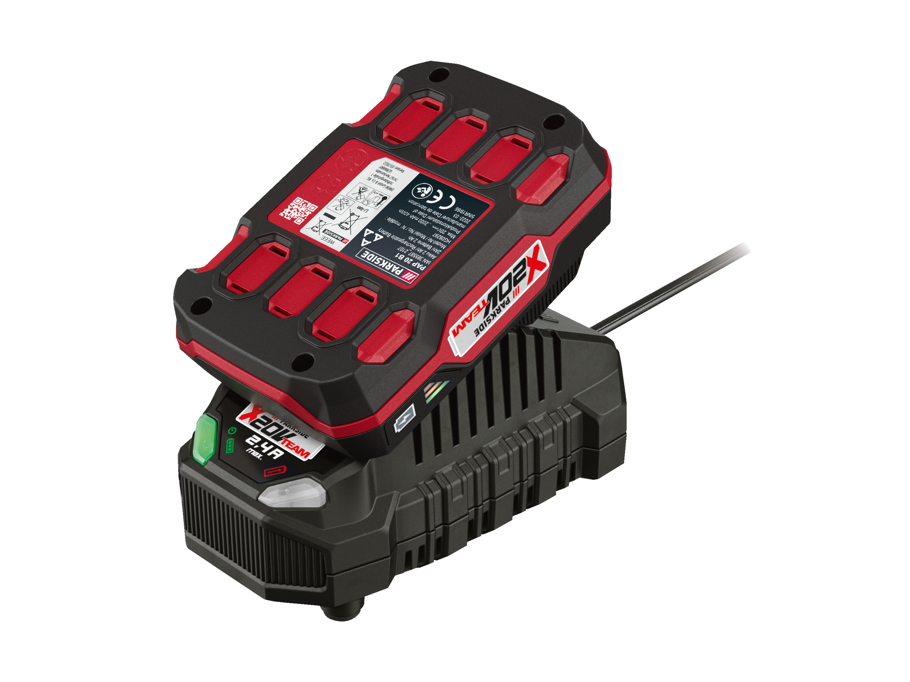 Parkside Akumulator litowo-jonowy 20 V, 2 Ah, z ładowarką 2,4 Ah