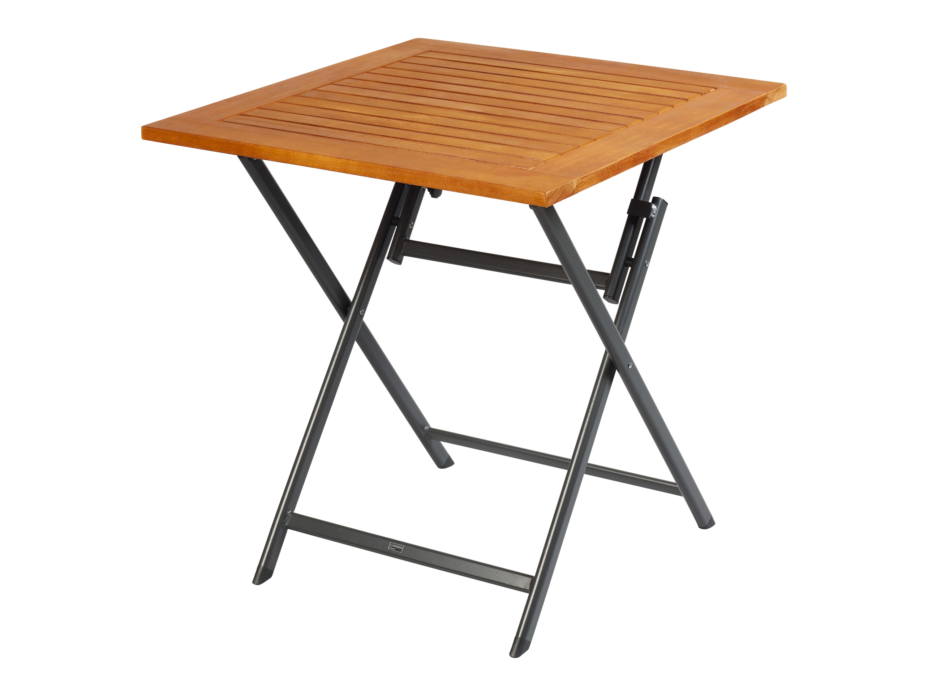 Livarno home Aluminiowy stolik składany Valencia z drewnianym blatem