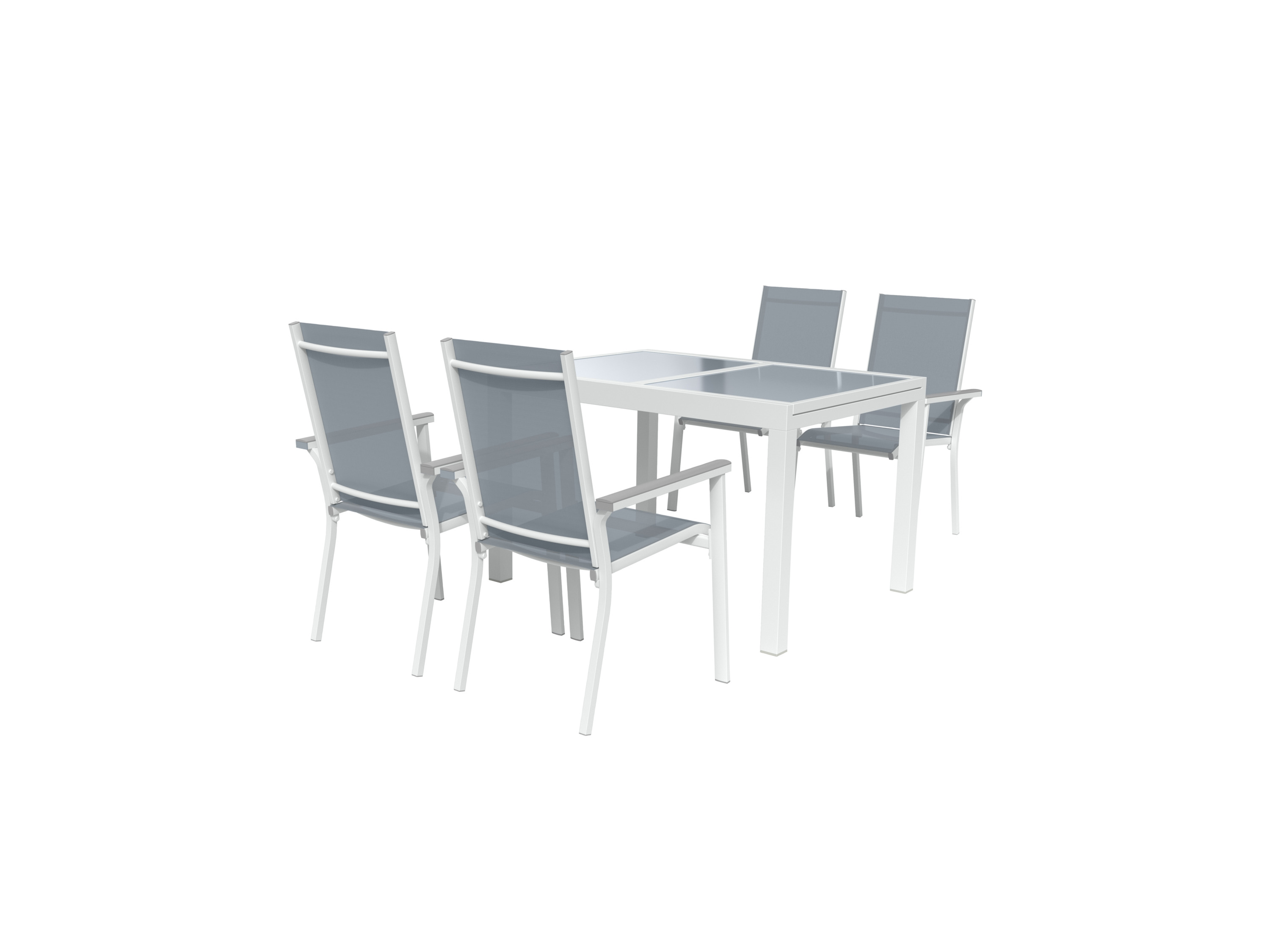 Livarno home Zestaw aluminiowych mebli ogrodowych Houston, stół rozkładany i 4 krzesła