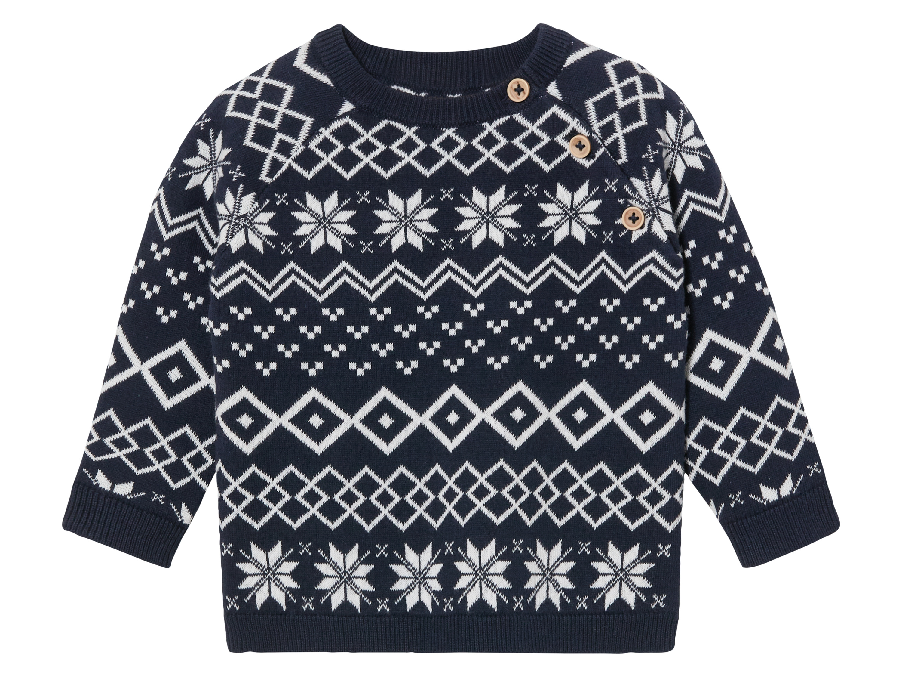 lupilu Sweter dziecięcy z dzianiny, wzór norweski 50/56, Niebieski