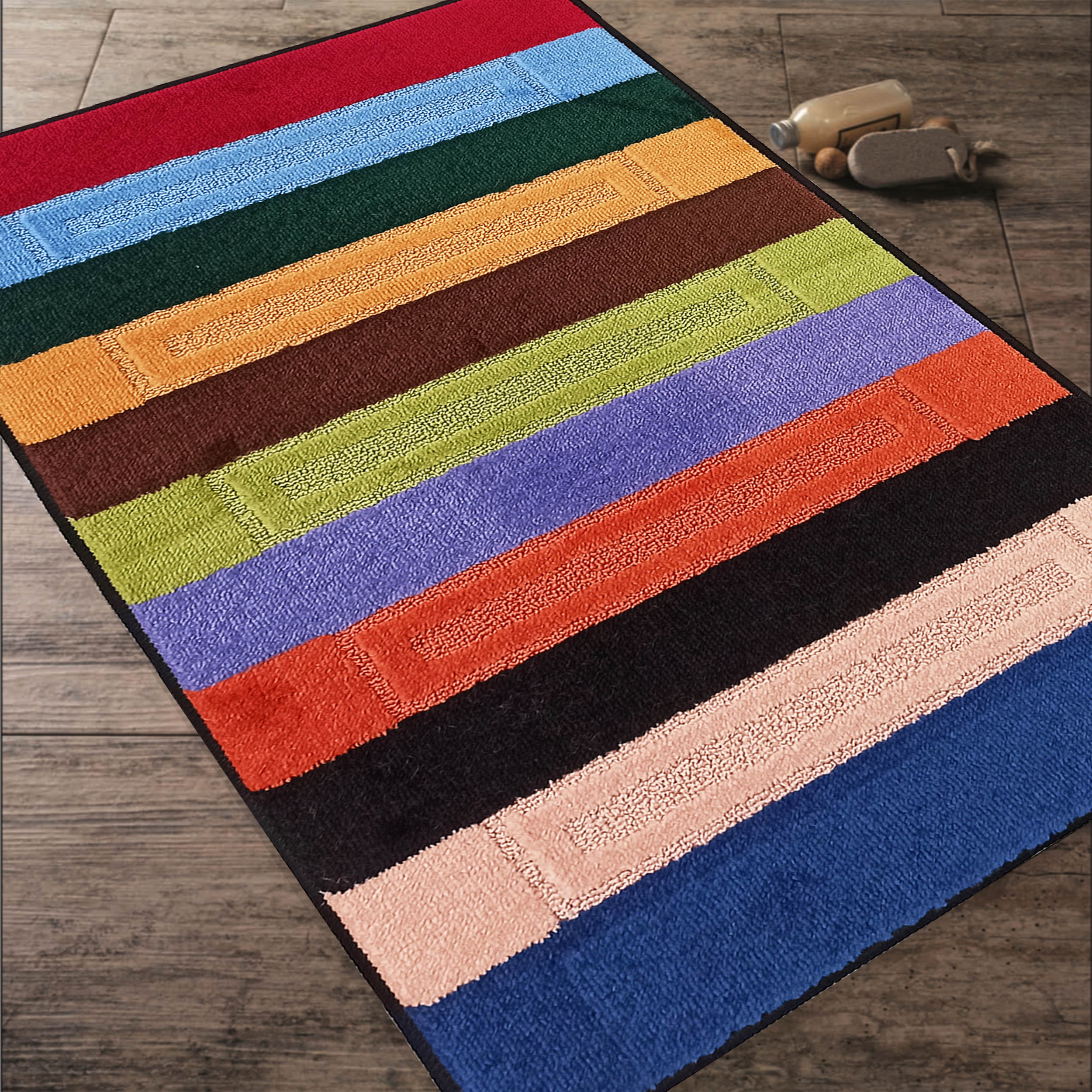 Komplet Dywaników Łazienkowych Montana Saidtex XL - Wielokolorowy Pod WC Antypoślizgowy