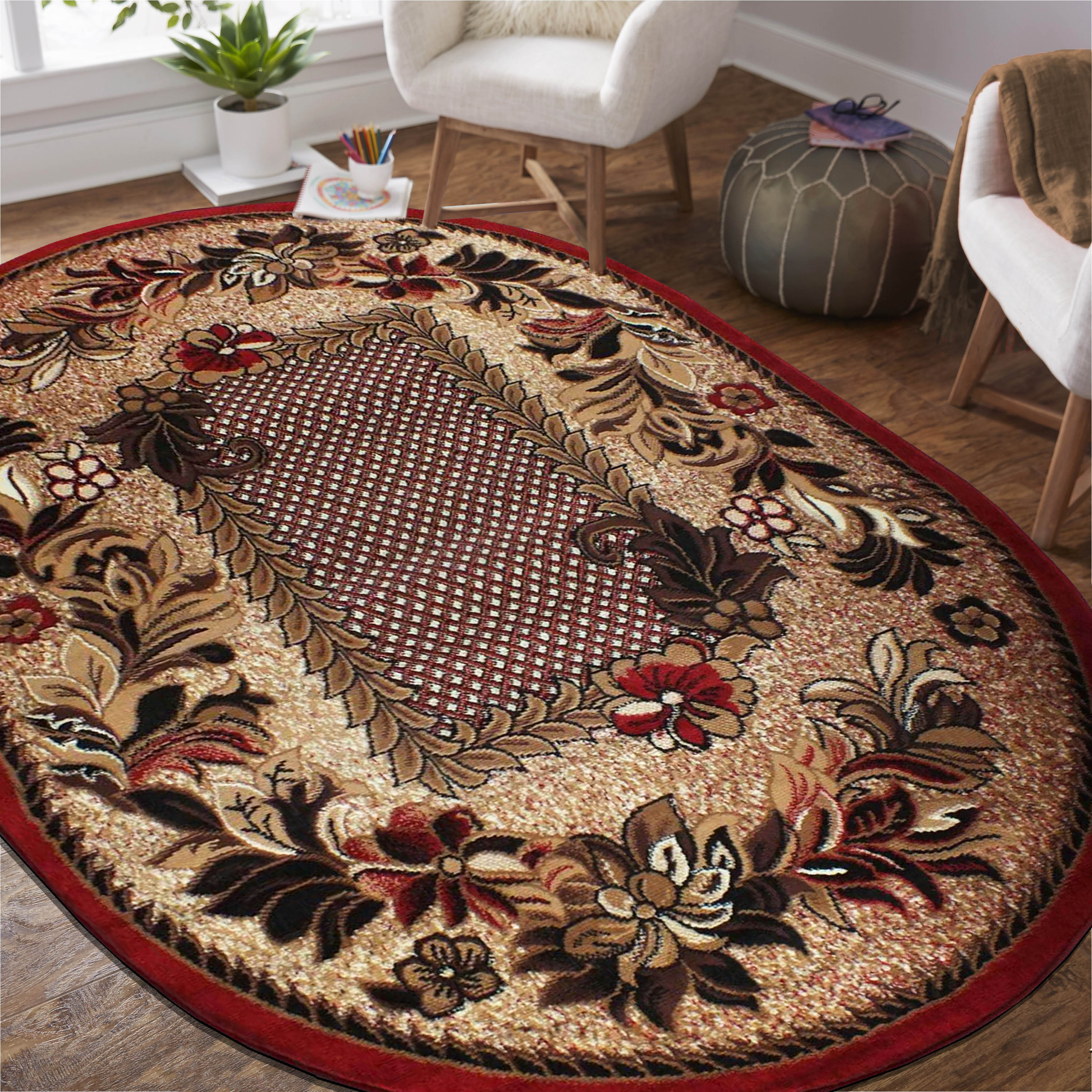 Dywan - 150 x 210 cm - Czerwony - Klasyczny - Dywanopol