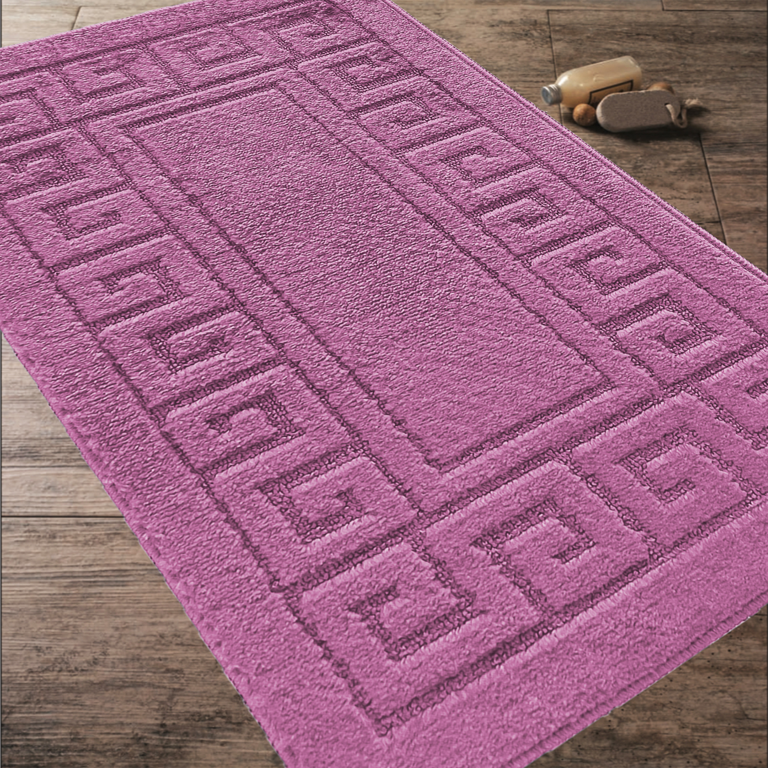 Komplet Dywaników Łazienkowych Montana Ethnic - Fuksja Pod WC Antypoślizgowy