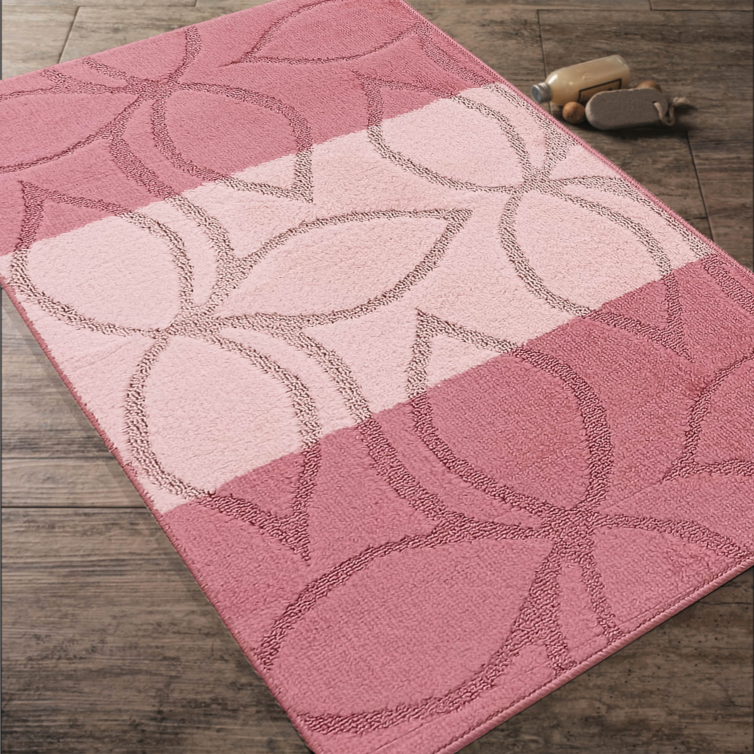 Komplet Dywaników Łazienkowych Montana Erdek XL - Różowy Pod WC Antypoślizgowy