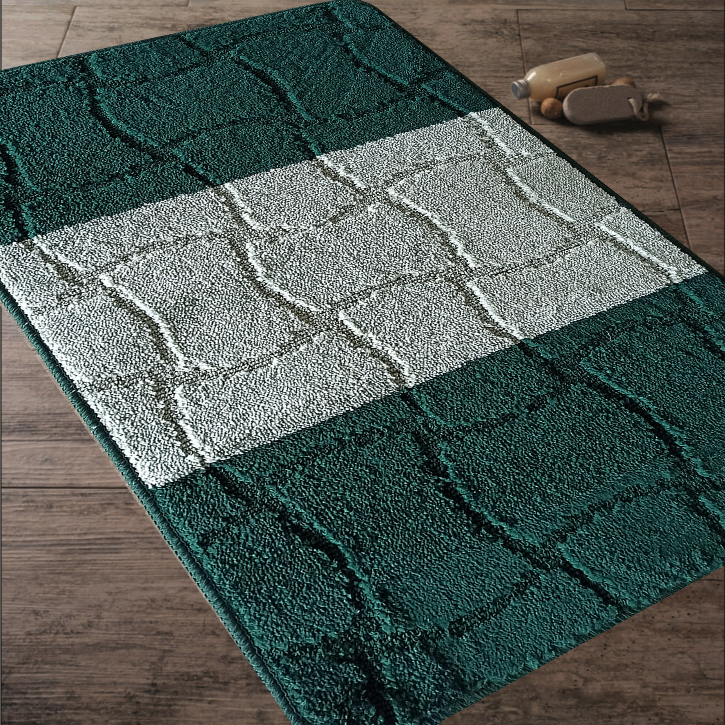 Komplet Dywaników Łazienkowych Montana Sariyer XL - Zielony Pod WC Antypoślizgowy