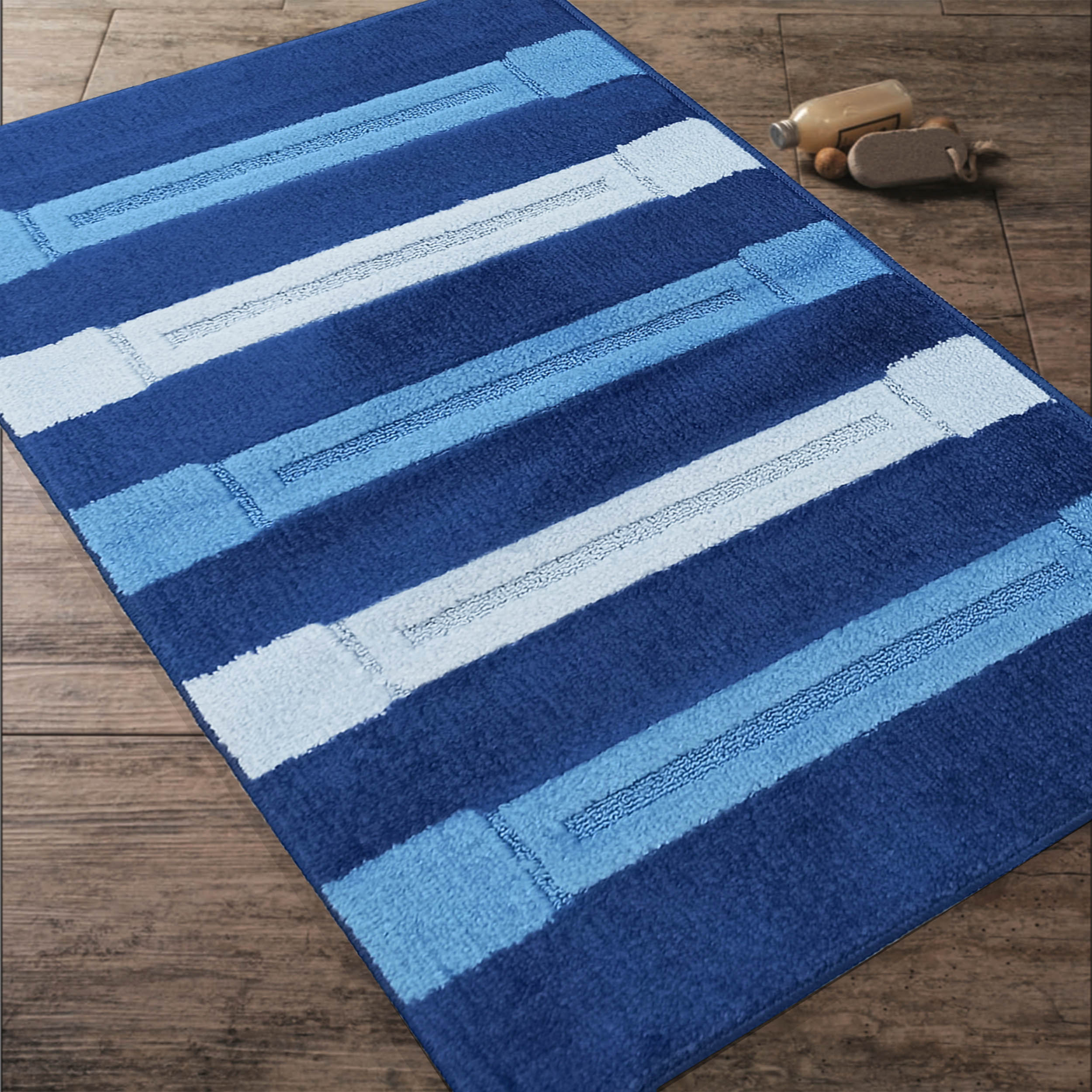 Komplet Dywaników Łazienkowych Montana Saidtex XL - Niebieski Pod WC Antypoślizgowy