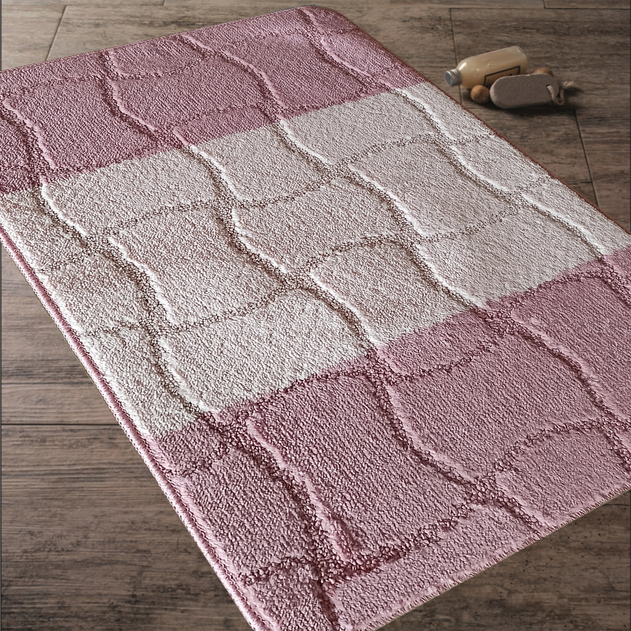 Komplet Dywaników Łazienkowych Montana Sariyer XL - Różowy Pod WC Antypoślizgowy