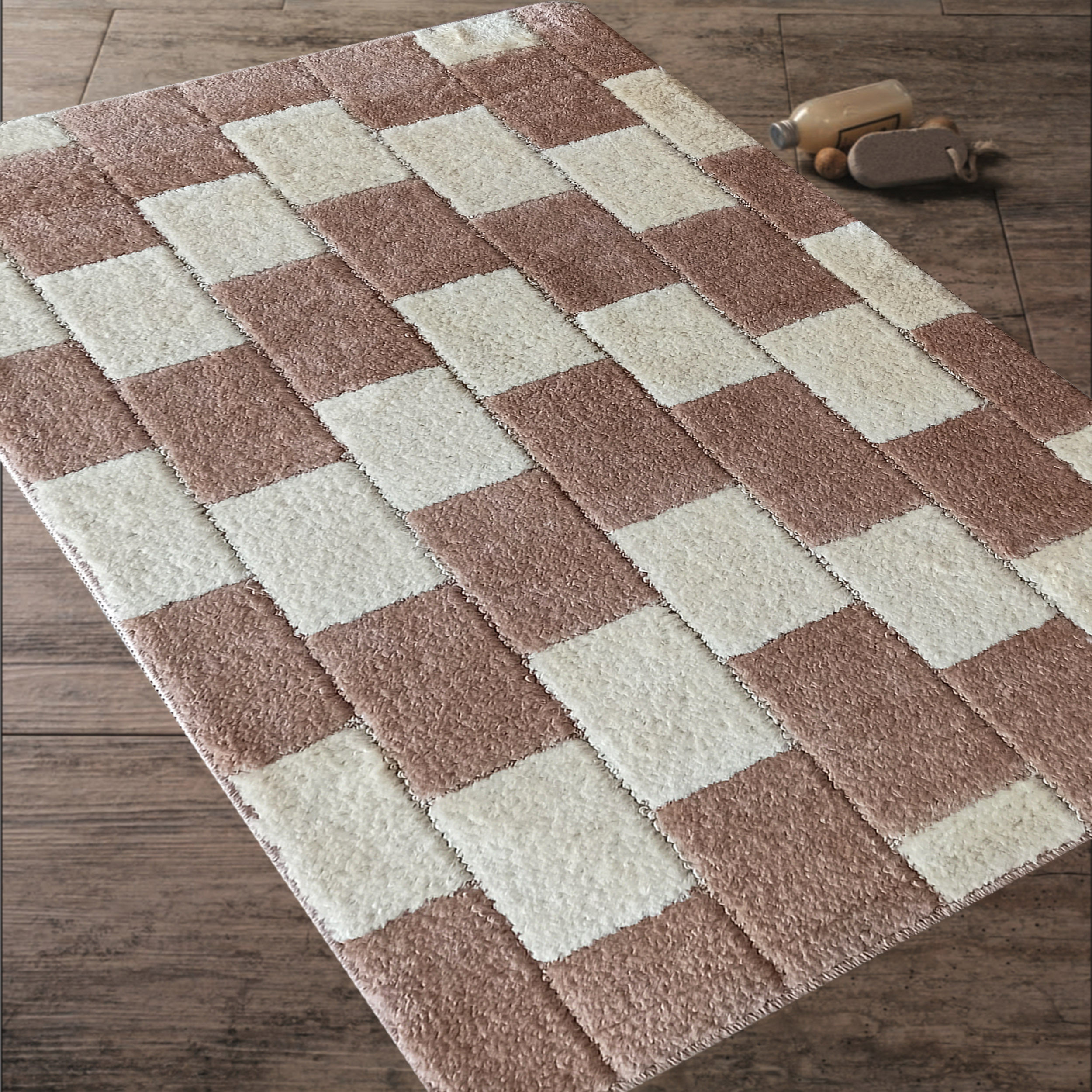 Komplet Dywaników Łazienkowych Montana Born XL - Beżowy Pod WC Antypoślizgowy