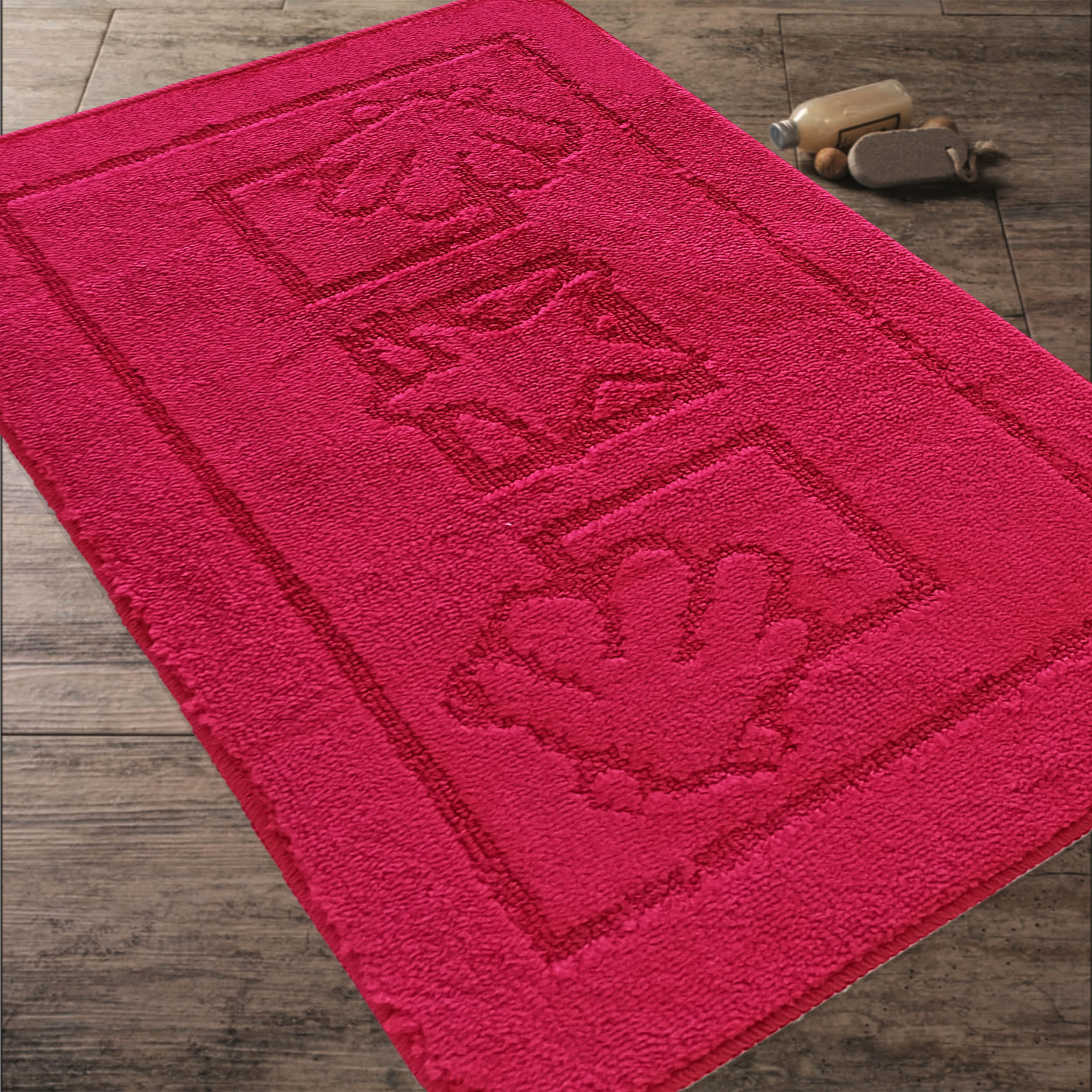 Komplet Dywaników Łazienkowych Montana Maritime - Malinowy Pod WC Antypoślizgowy