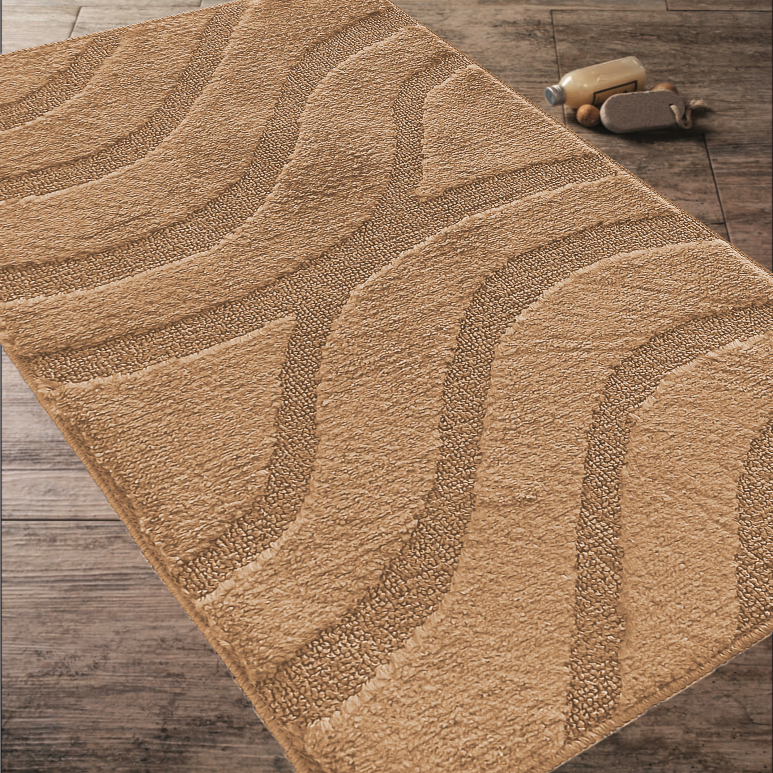 Komplet Dywaników Łazienkowych Montana Symphony - Jasny Brązowy Pod WC Antypoślizgowy