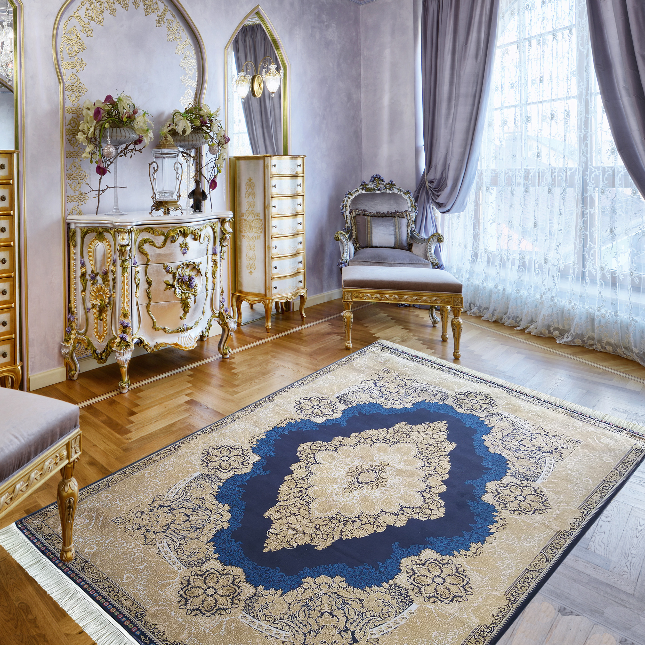 Dywan - 200 x 300 cm - Granatowy - Ekskluzywny - Dywanopol