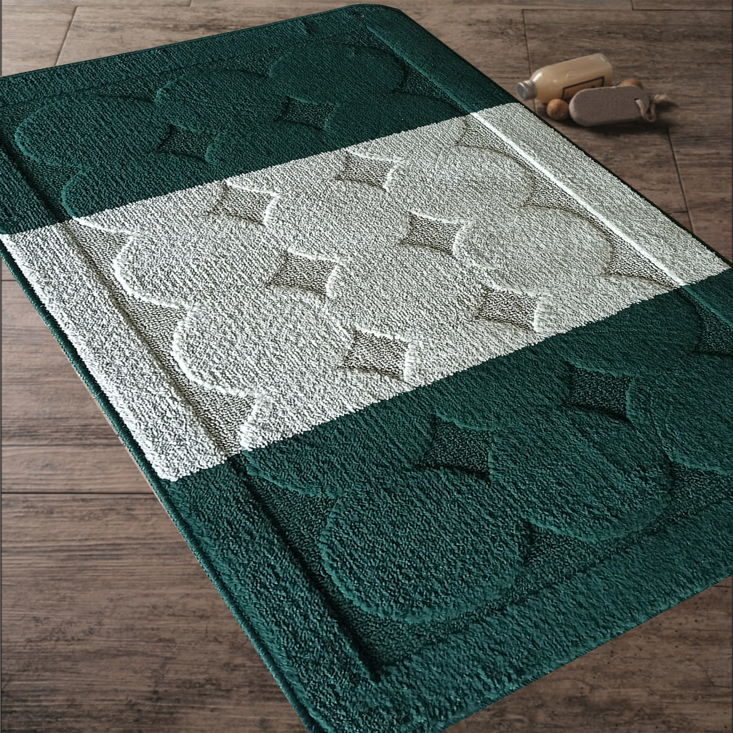 Komplet Dywaników Łazienkowych Montana Edrem XL - Zielony Pod WC Antypoślizgowy