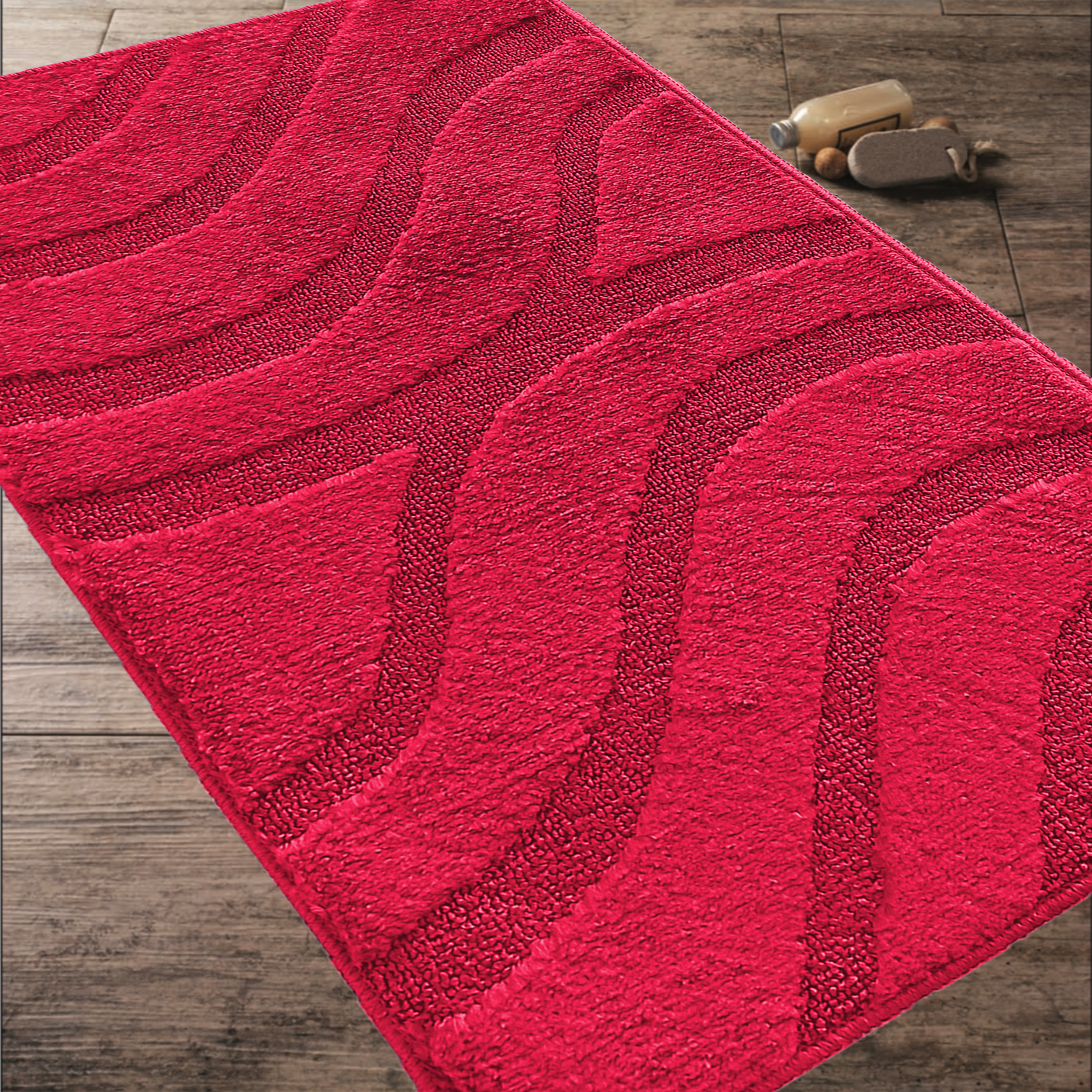 Komplet Dywaników Łazienkowych Montana Symphony - Malinowy Pod WC Antypoślizgowy Kopiuj