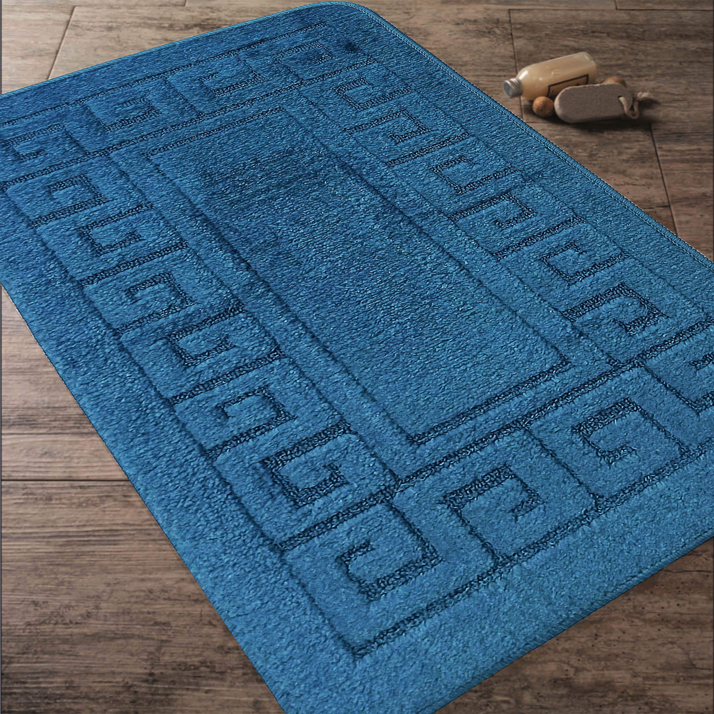 Komplet Dywaników Łazienkowych Montana Ethnic - Morski Pod WC Antypoślizgowy