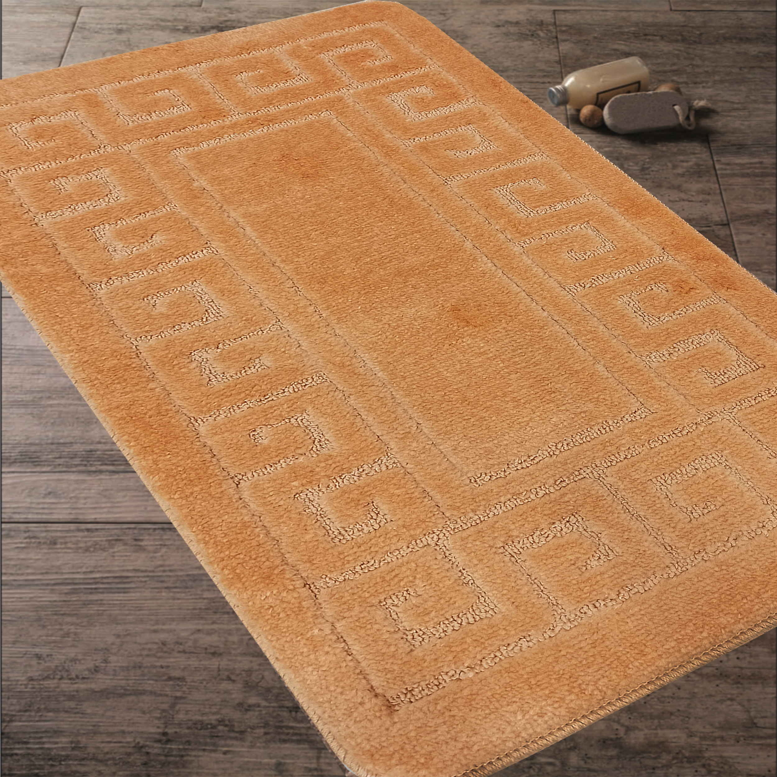 Komplet Dywaników Łazienkowych Montana Ethnic - Bursztynowy Pod WC Antypoślizgowy