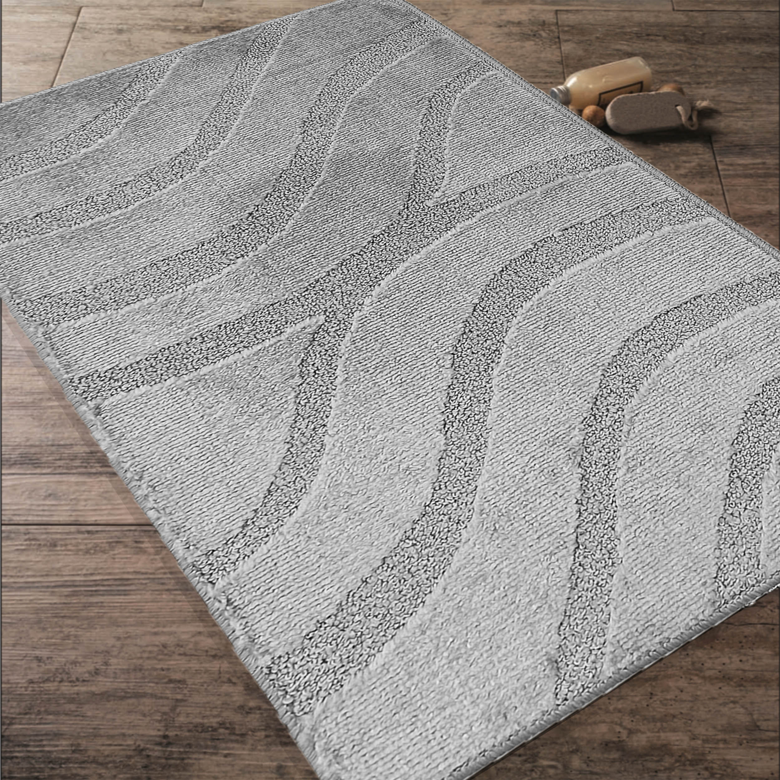 Komplet Dywaników Łazienkowych Montana Symphony - Szary Pod WC Antypoślizgowy