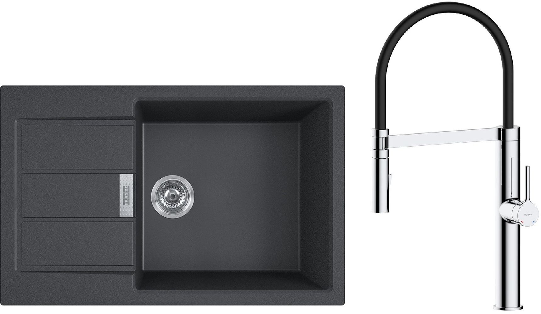 Darmowa Dostawa - Zlewozmywak z baterią onyx / czarna Franke Sirius 2.0 abset4574