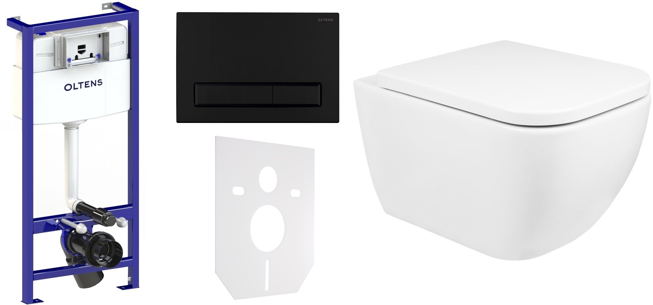 Darmowa Dostawa - Zestaw miska z deską i stelaż z przyciskiem Oltens Triberg 58304300