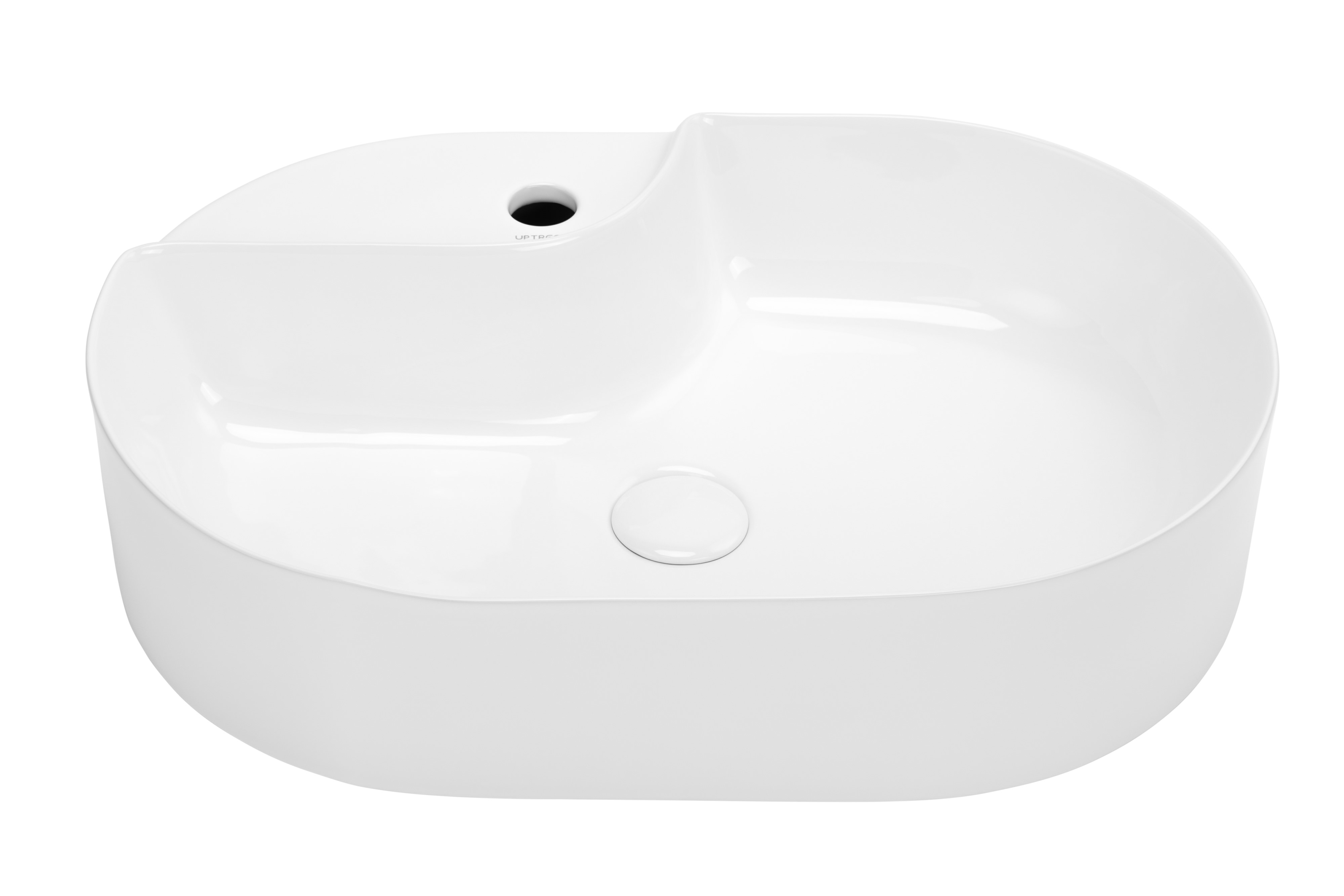 Darmowa Dostawa - Umywalka 60x40 cm owalna nablatowa biała Uptrend Gloria TR41302