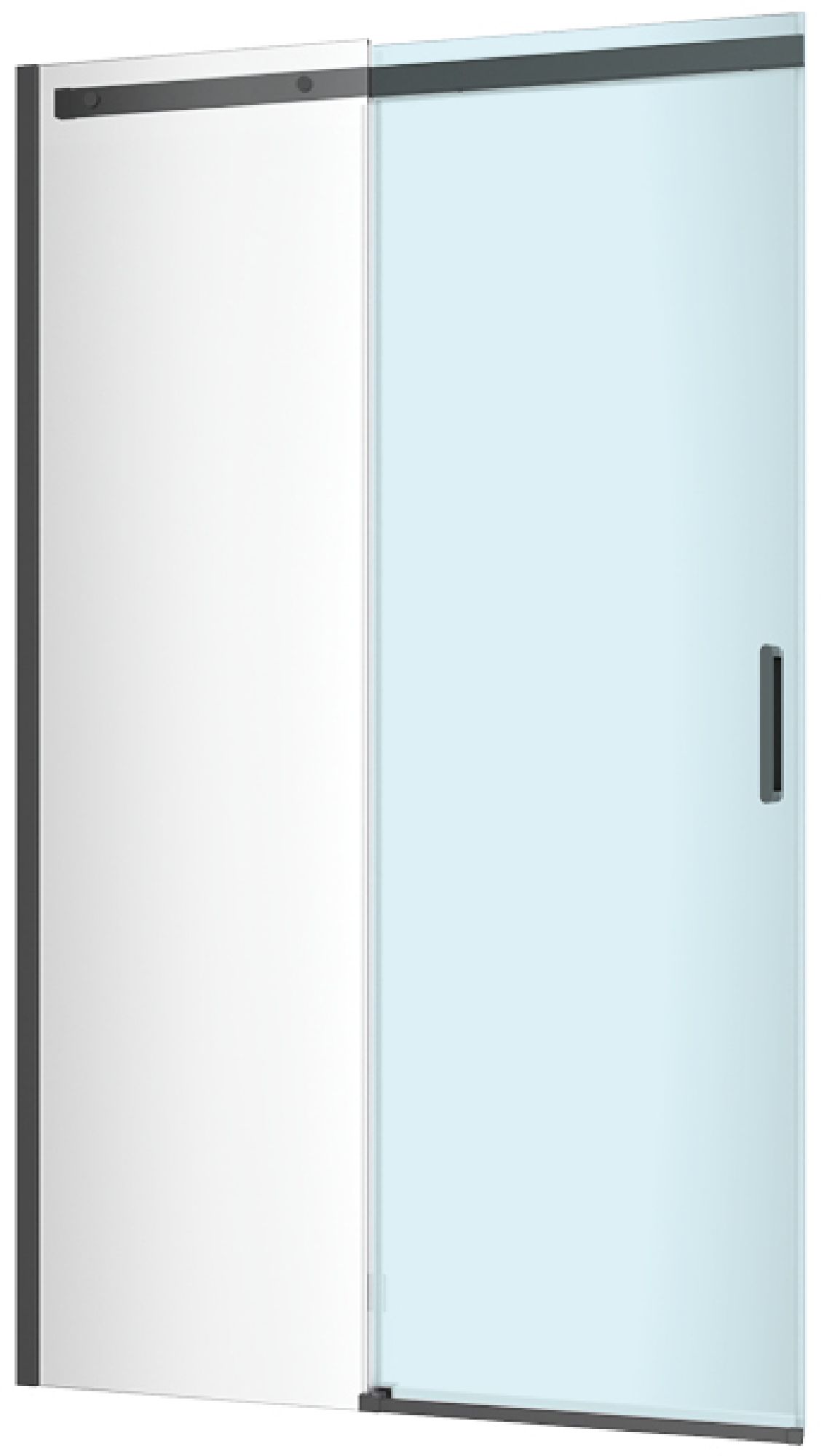 Darmowa Dostawa - Drzwi prysznicowe 140 cm rozsuwane czarny mat/szkło przezroczyste Excellent Rols KAEX26121400LP12BL