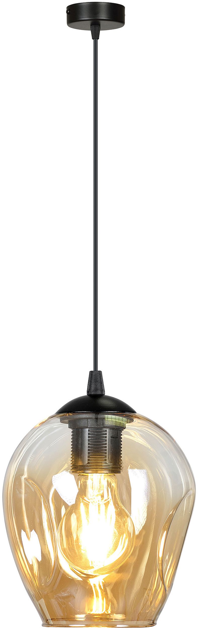 Darmowa Dostawa - Lampa wisząca 1x15 W czarna-bursztynowa Emibig Istar 6771