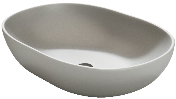 Darmowa Dostawa - Umywalka 60x43 cm owalna nablatowa szary/kamień Massi Doti MSU5105AMG