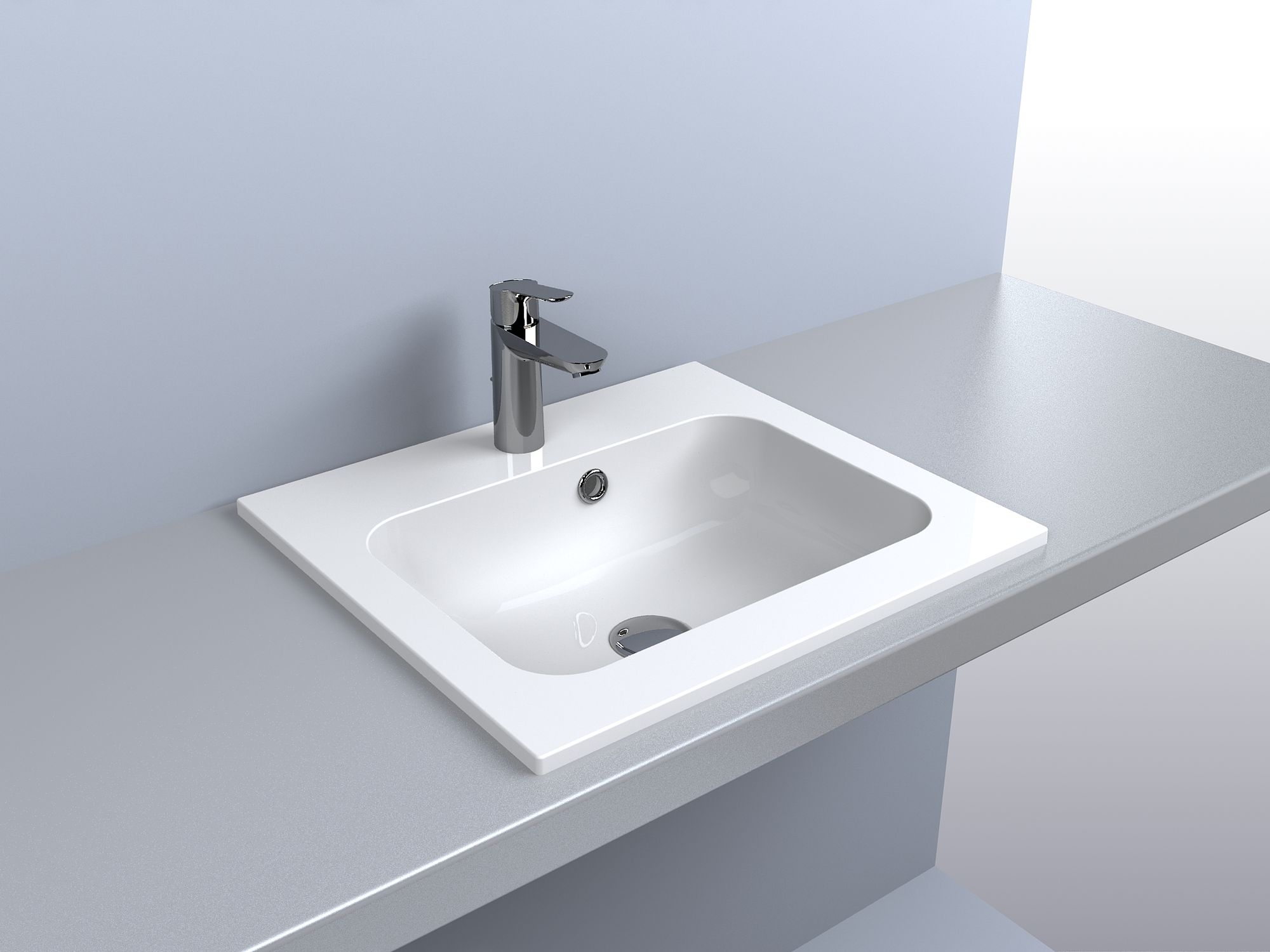 Darmowa Dostawa - Umywalka 50x45 cm prostokątna wpuszczana biała Miraggio Della 0000174