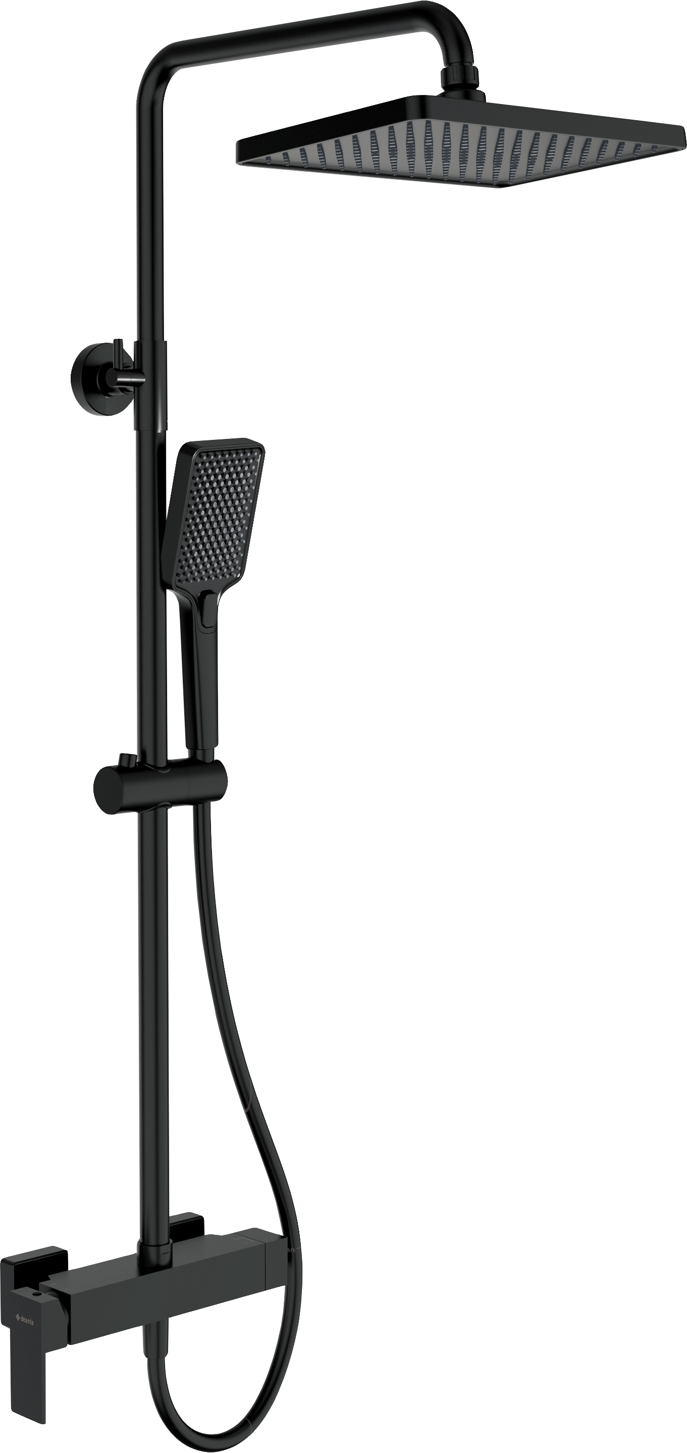 Darmowa Dostawa - Zestaw prysznicowy ścienny z deszczownicą czarny Deante Anemon NACN1BZ