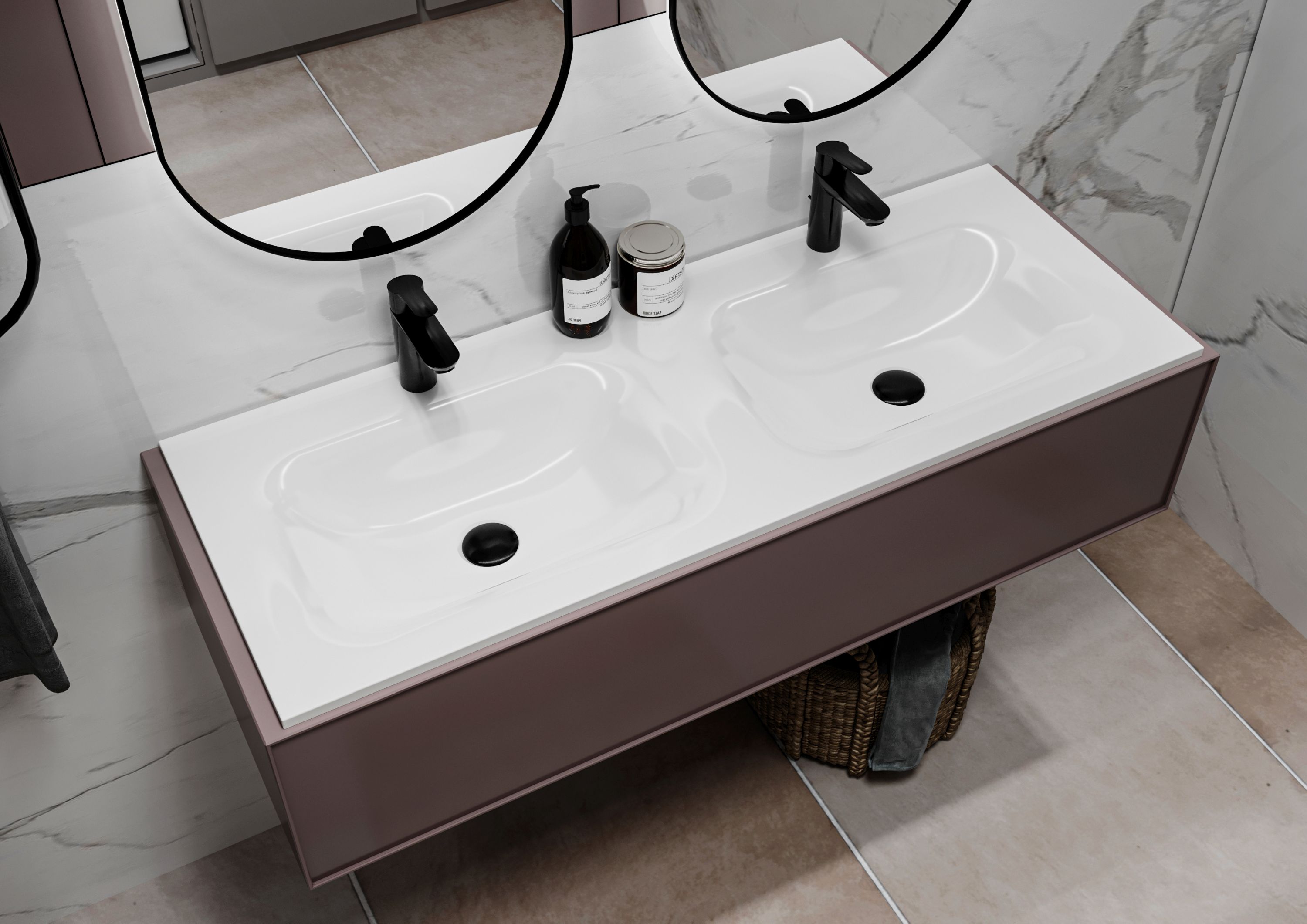 Darmowa Dostawa - Umywalka 120x45 cm prostokątna wpuszczana-podwójna biała Miraggio Jessel 0000783