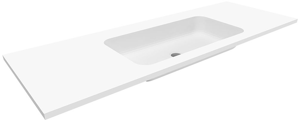 Darmowa Dostawa - Umywalka 130x45 cm prostokątna wpuszczana-z blatem biała Cristalstone Linea Simpla U1300MCOTCRBO