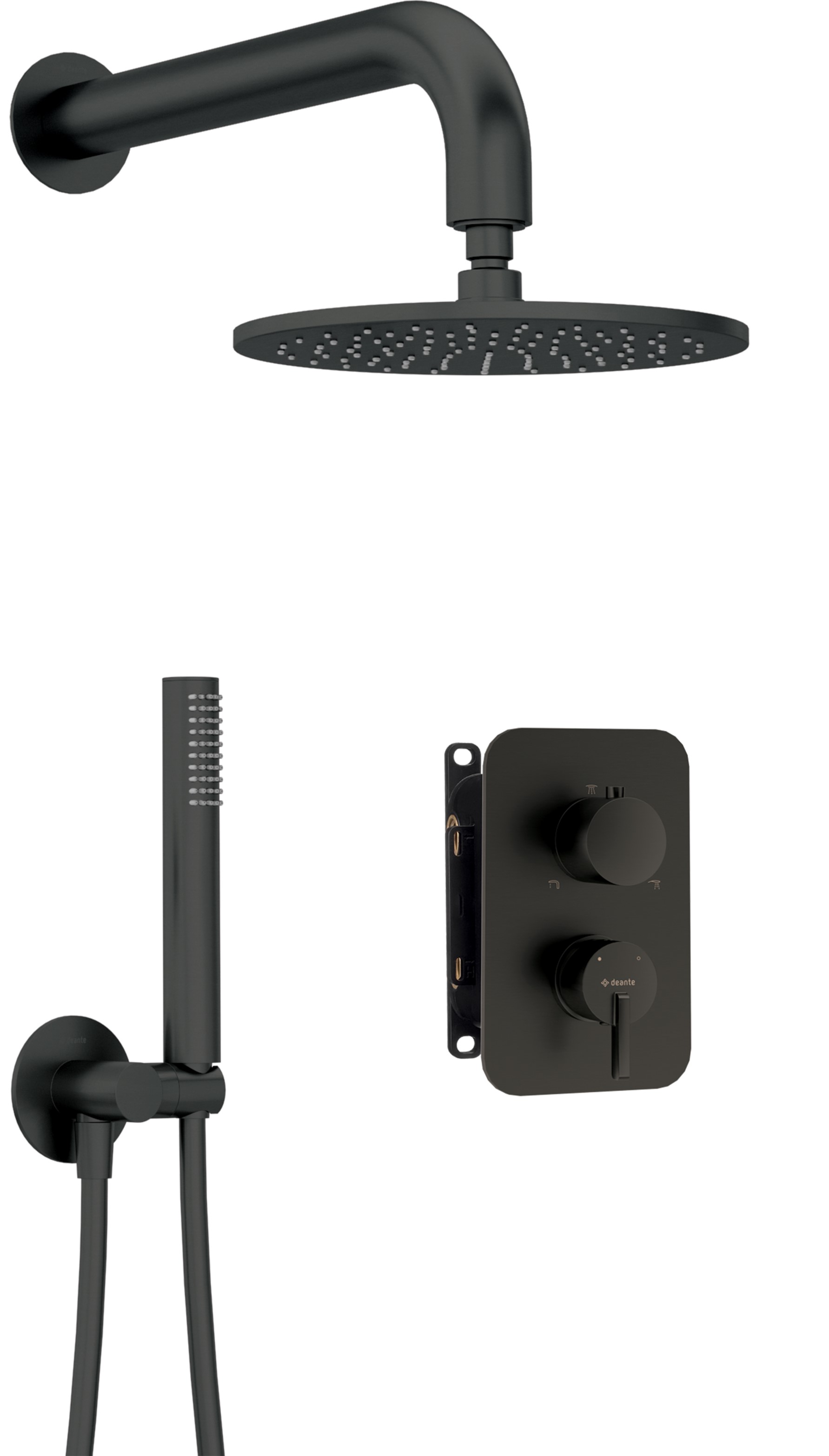 Darmowa Dostawa - Zestaw prysznicowy podtynkowy z deszczownicą czarny Deante Silia BXYYNQSM