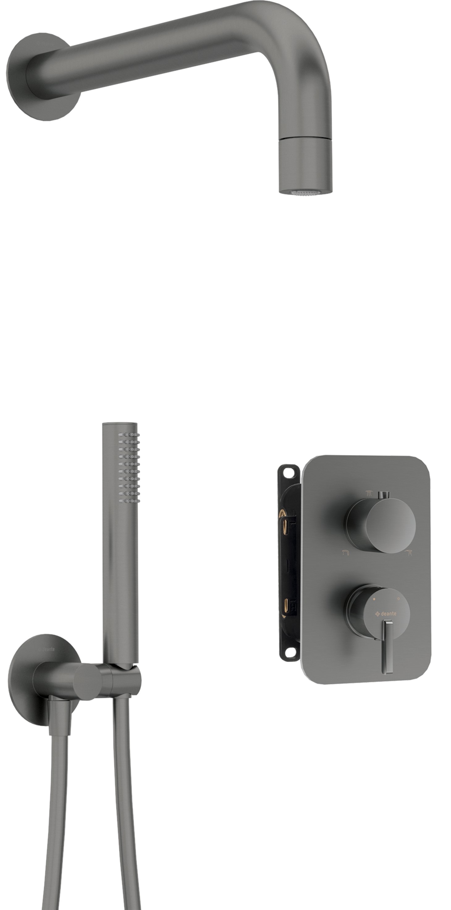 Darmowa Dostawa - Zestaw prysznicowy podtynkowy z deszczownicą grafitowy Deante Silia BXYZDQSM