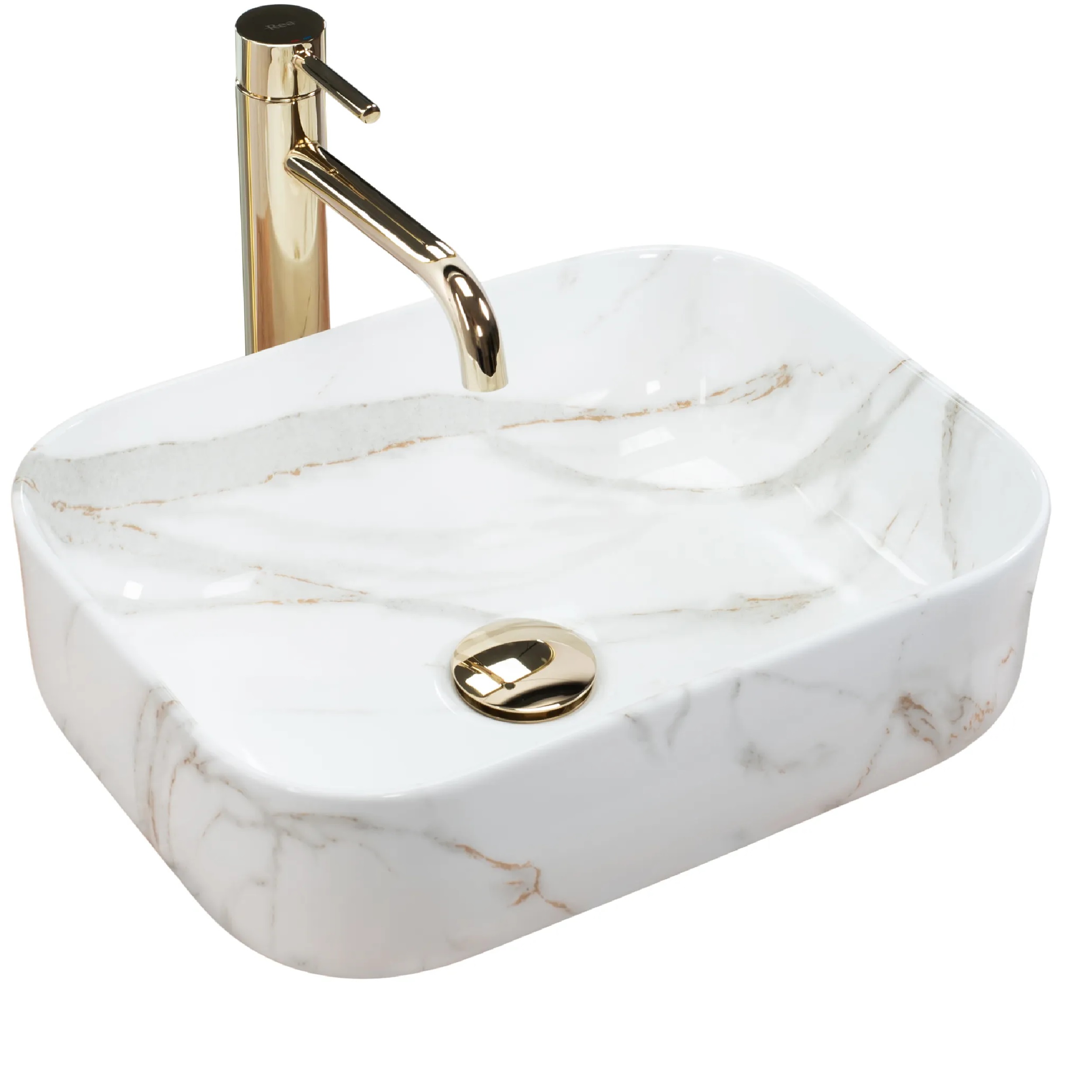 Darmowa Dostawa - Umywalka 40.5x31 cm prostokątna szary/kamień Rea Demi REAU5065