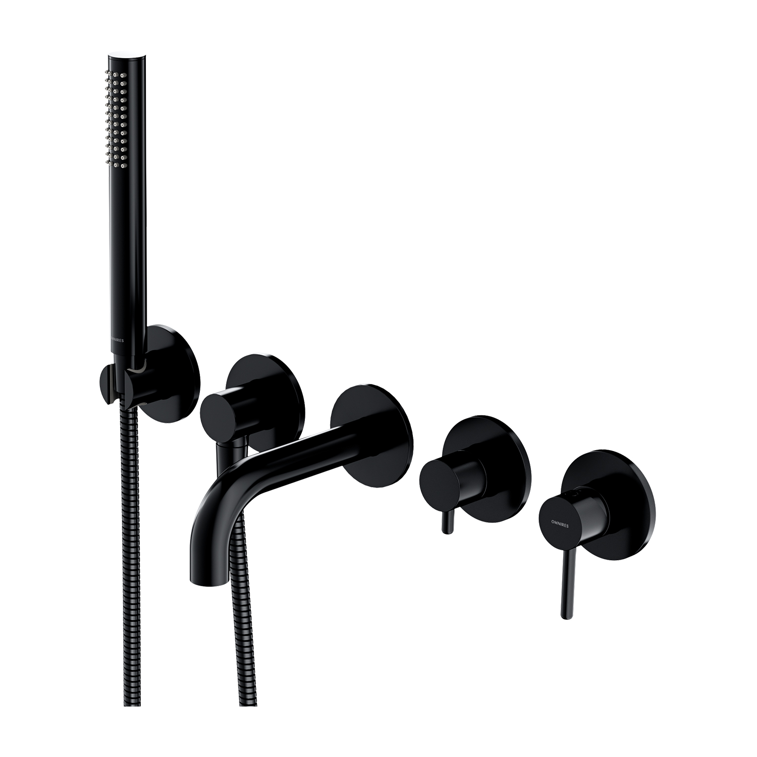 Darmowa Dostawa - Bateria wannowo-prysznicowa ścienna czarna Omnires Y Y12371SBL