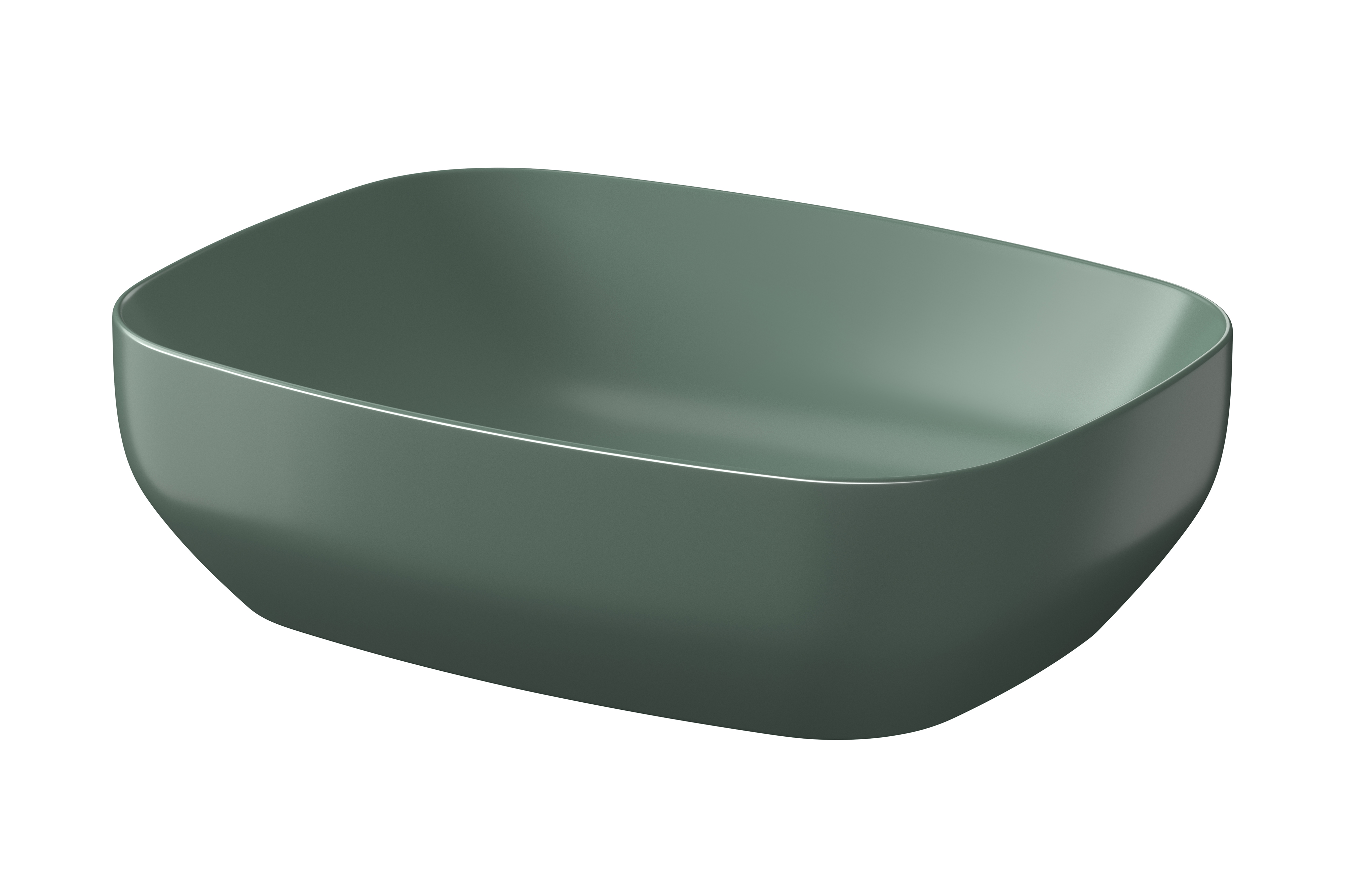 Darmowa Dostawa - Umywalka 50x38.5 cm prostokątna nablatowa zielona Cersanit Larga K677065