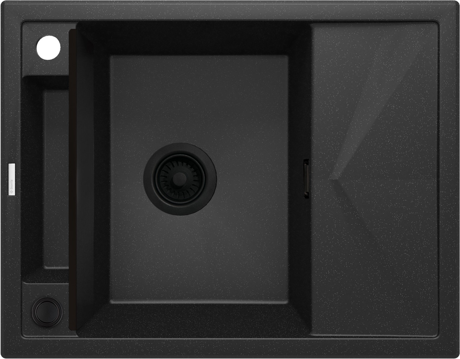 Darmowa Dostawa - Zlewozmywak granitowy 64x50 cm szary/grafitowy/onyx Deante Magnetic ZRMG11A