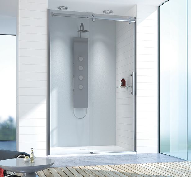 Darmowa Dostawa - Drzwi prysznicowe 140 cm rozsuwane chrom połysk/szkło grafitowe Sanplast Altus II 600121153142491