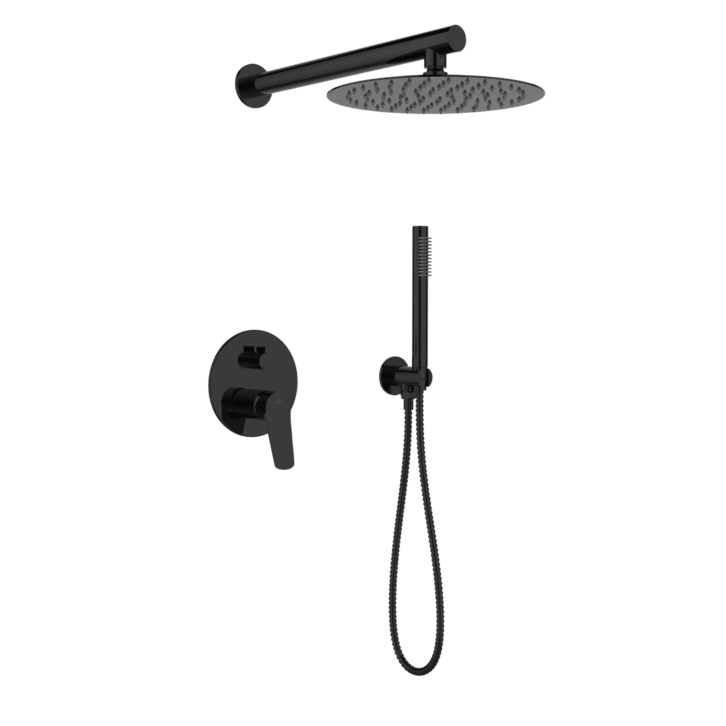 Darmowa Dostawa - Zestaw prysznicowy podtynkowy z deszczownicą czarny Invena Alonia BS70004