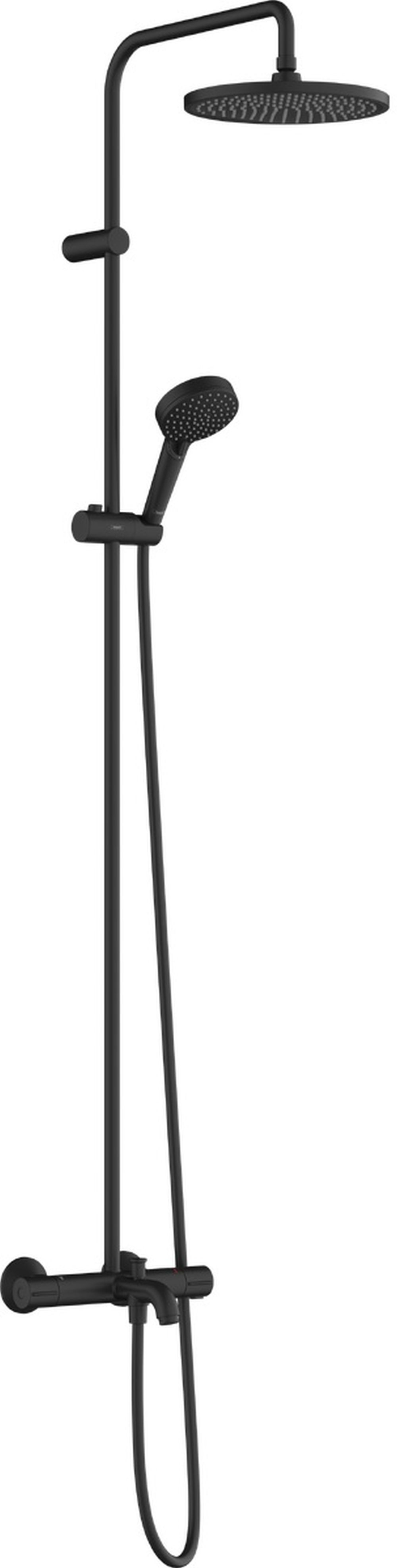 Darmowa Dostawa - Zestaw wannowo-prysznicowy ścienny termostatyczny z deszczownicą czarny Hansgrohe Vernis Blend 26899670