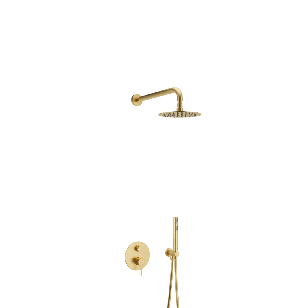 Darmowa Dostawa - Zestaw wannowo-prysznicowy podtynkowy z deszczownicą złoty Excellent Pi AREXSET1245GB