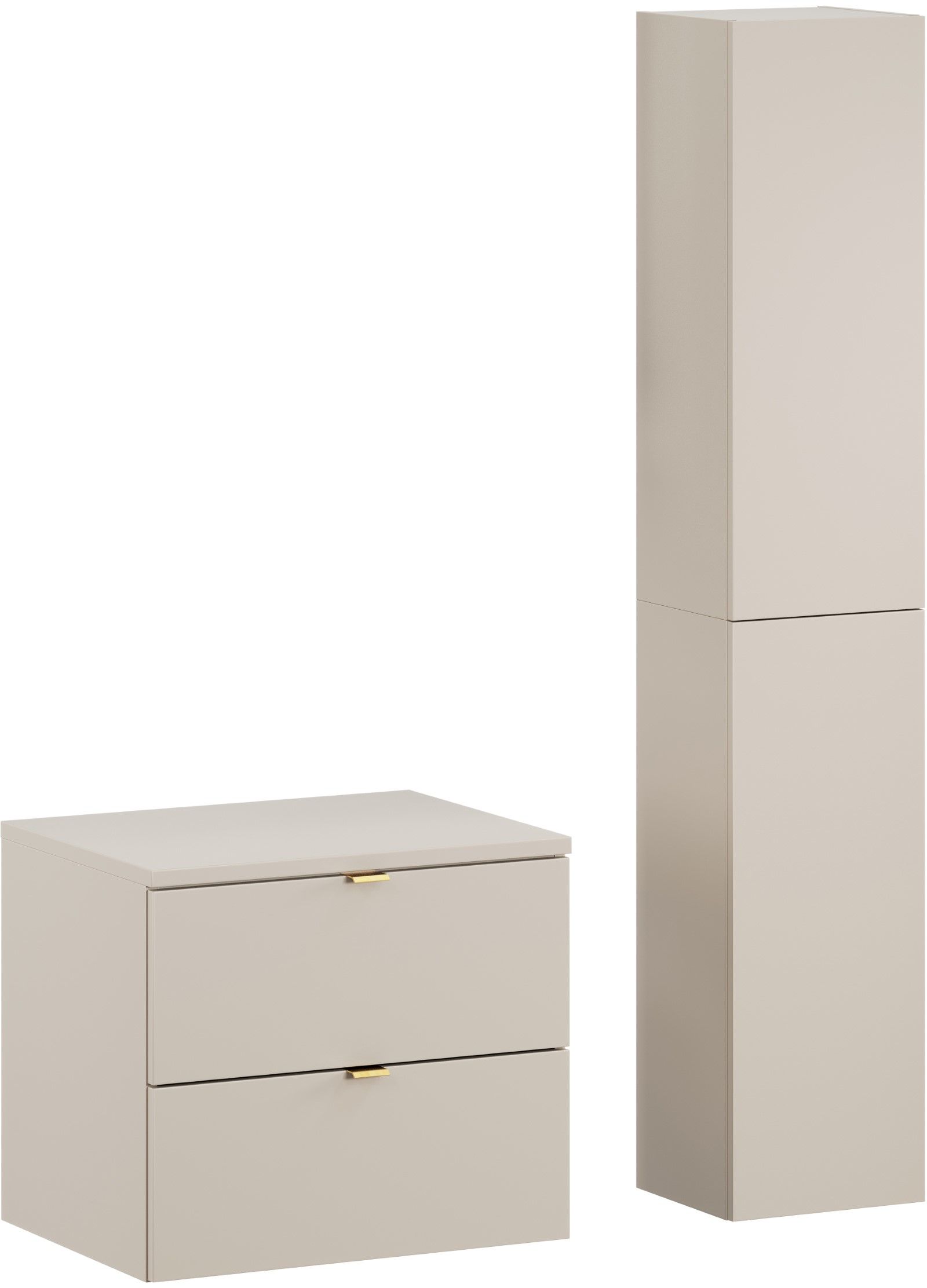 Darmowa Dostawa - Szafka z blatem 90x46x160 cm podumywalkowa wisząca beżowa Comad Dalia Cashmere SETDCB60CMHC