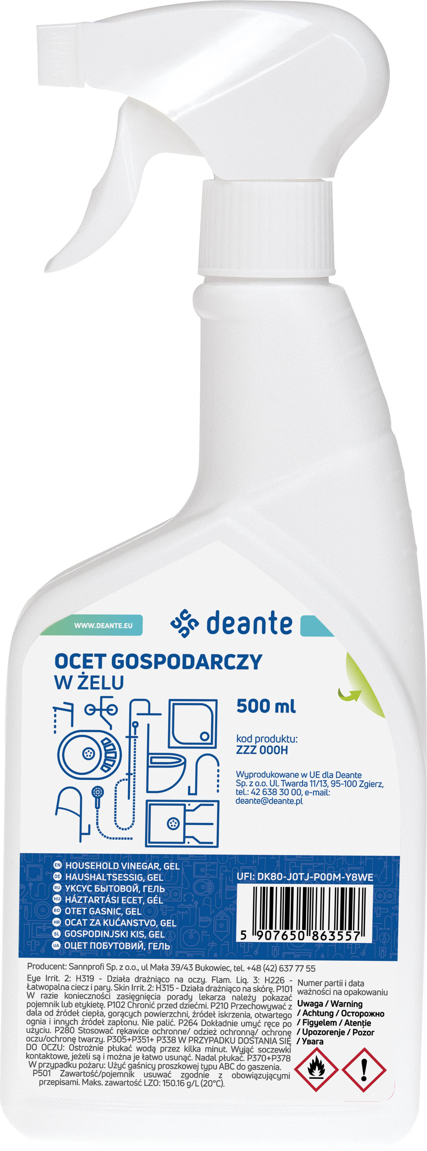 Darmowa Dostawa - Środek czyszczący 500 ml Deante ZZZ000H