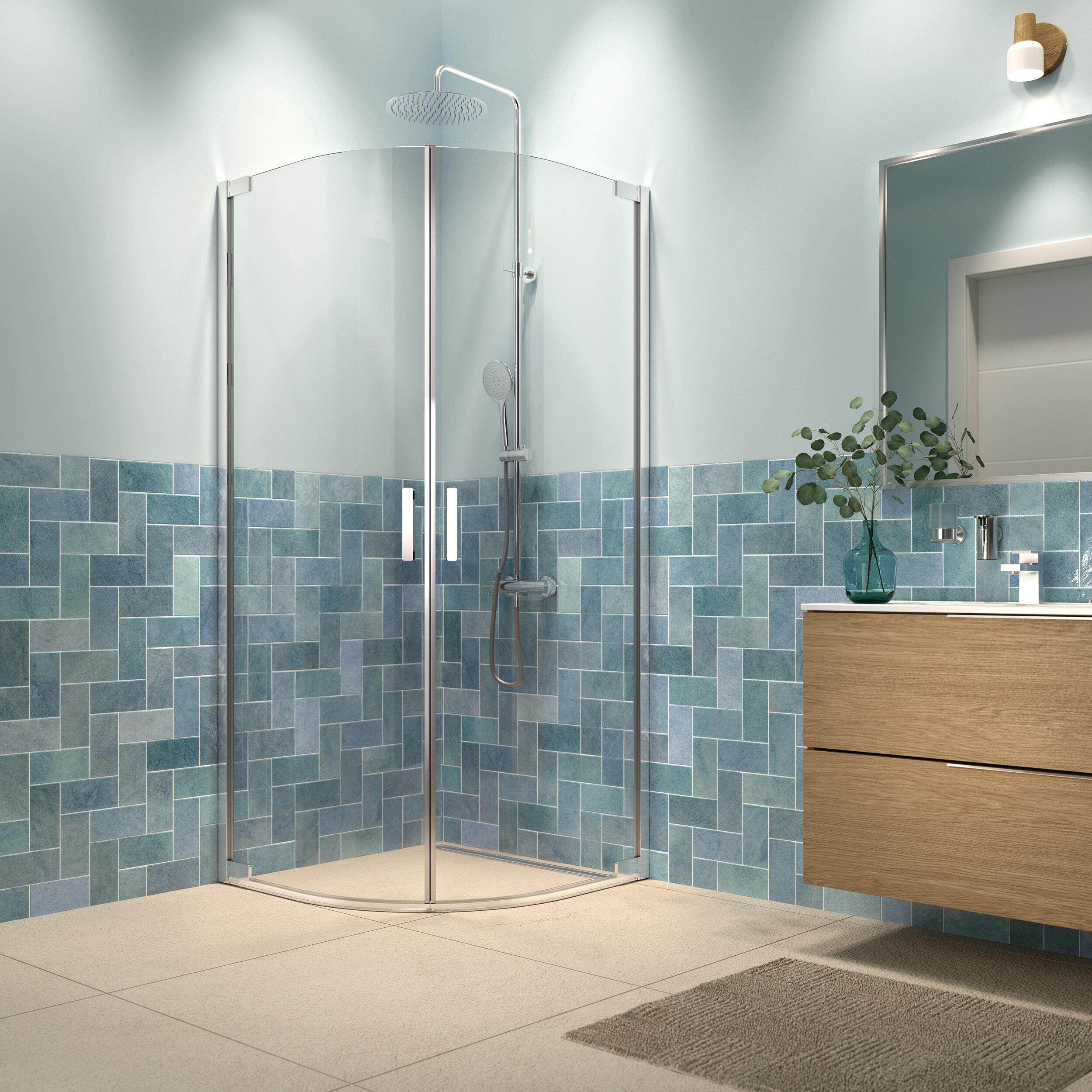 Darmowa Dostawa - Kabina prysznicowa 100x100 cm półokrągła chrom połysk/szkło przezroczyste Sealskin INC XI6410C6265100