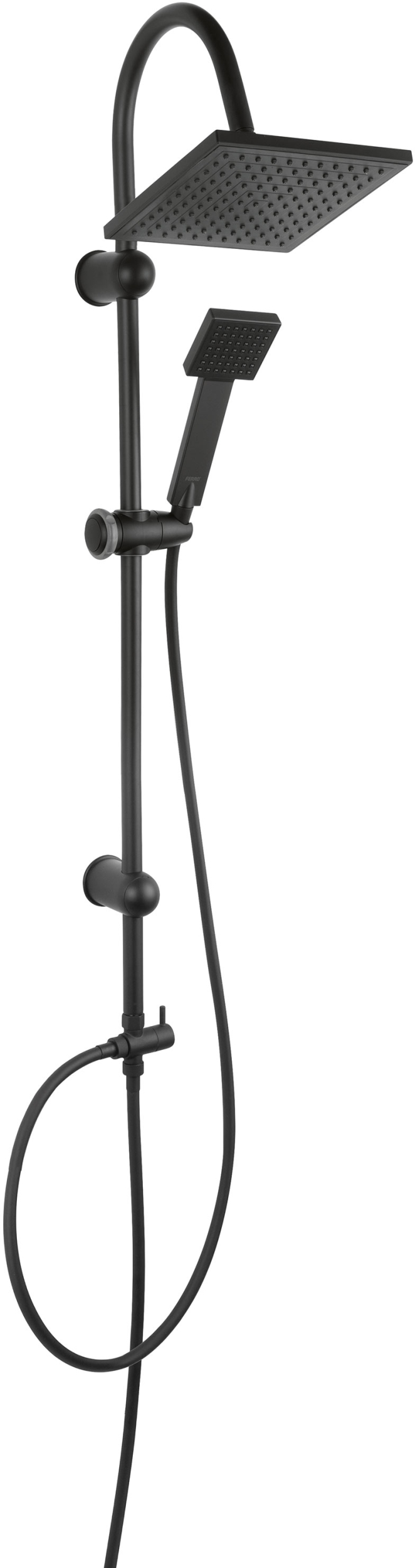 Darmowa Dostawa - Zestaw prysznicowy ścienny z deszczownicą czarny Ferro Squerto NP22BL