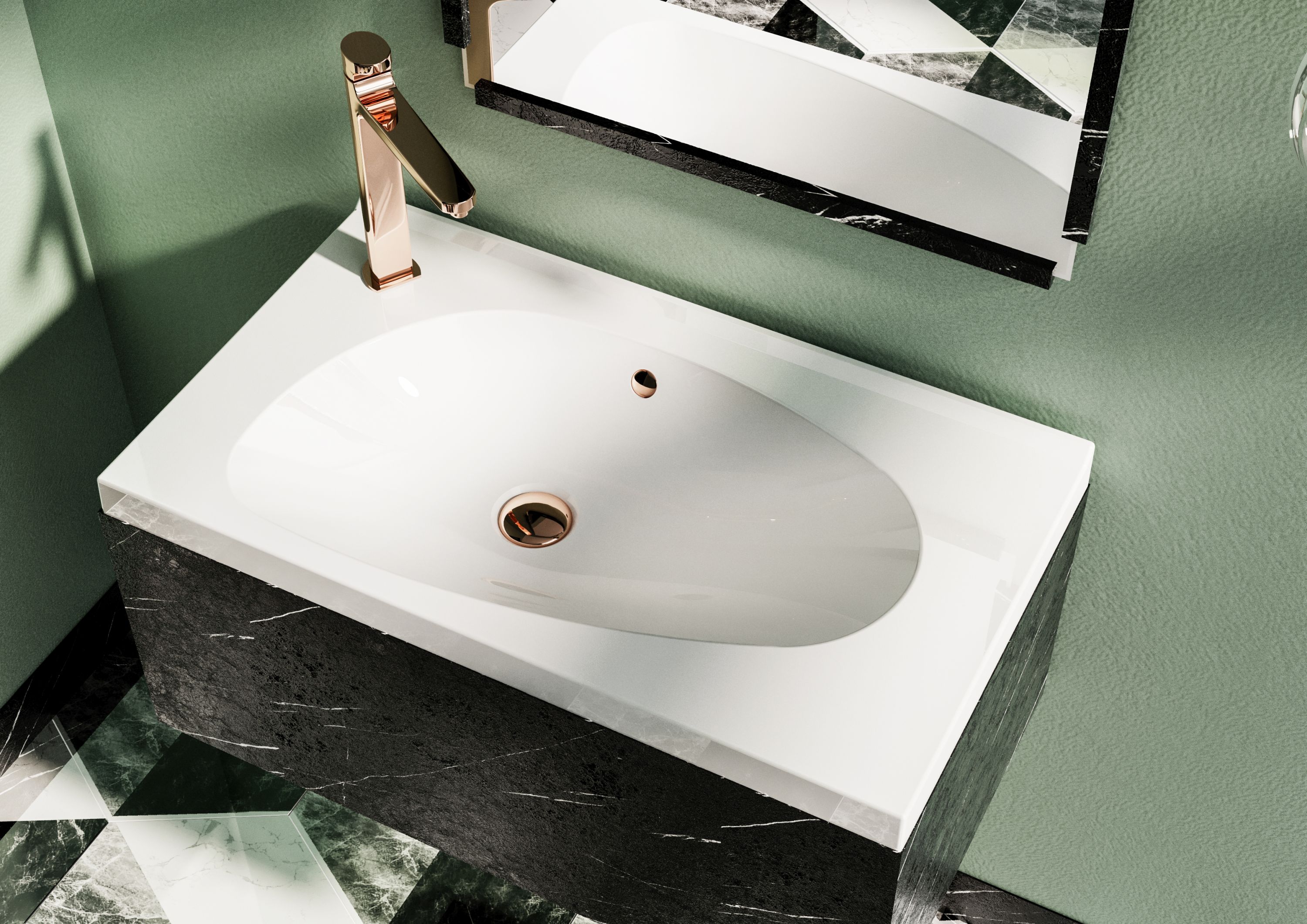 Darmowa Dostawa - Umywalka 69.5x39.6 cm prostokątna wpuszczana biała Miraggio Titania 0000250