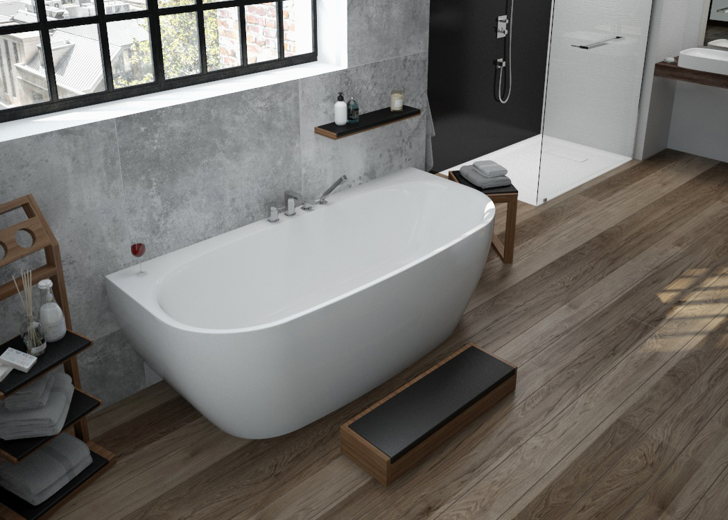 Darmowa Dostawa - Wanna przyścienna 180x80 cm owalna biała Hoesch iSensi 3833010