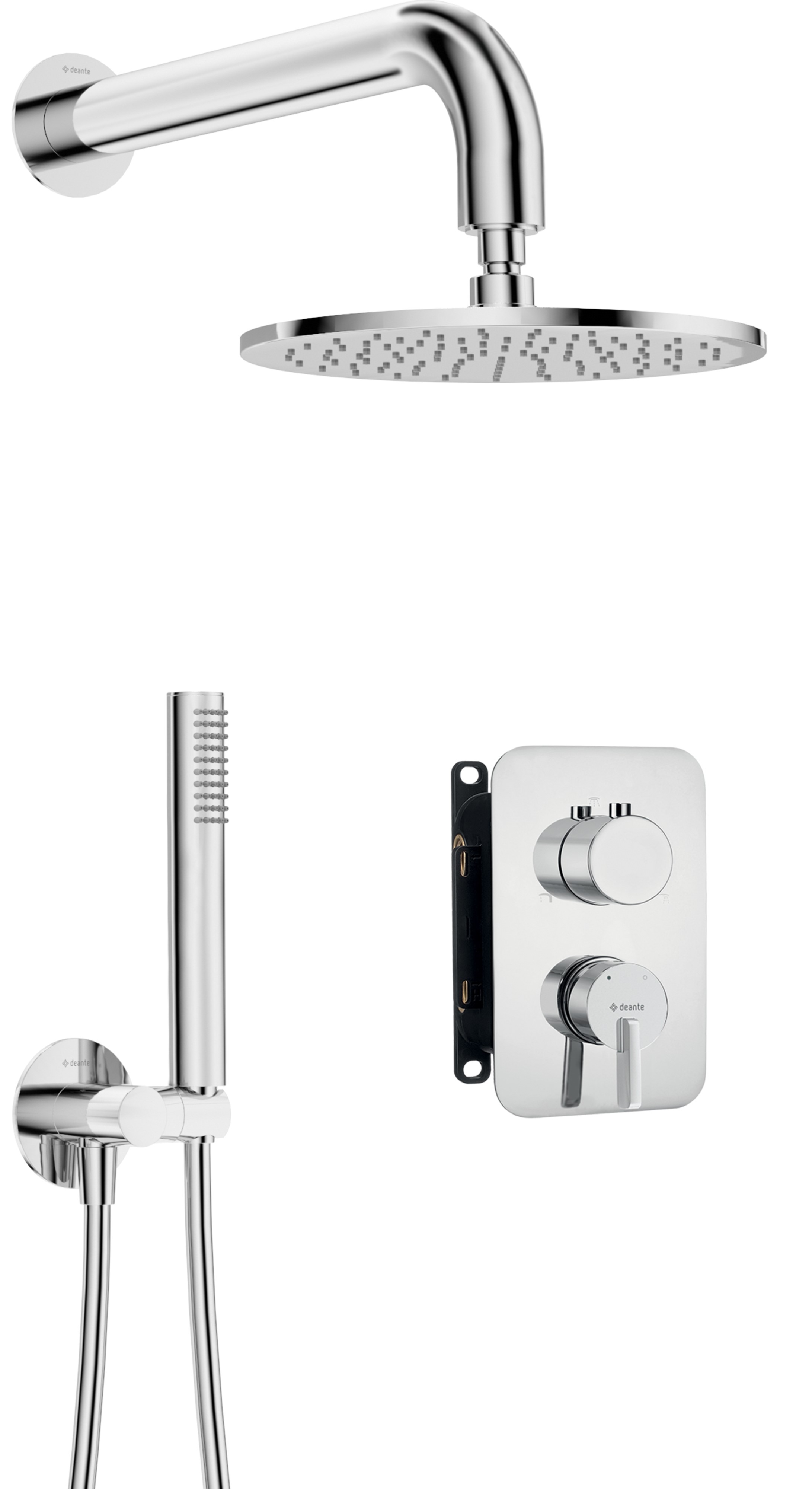 Darmowa Dostawa - Zestaw prysznicowy podtynkowy z deszczownicą chrom Deante Silia BXYY0QSM